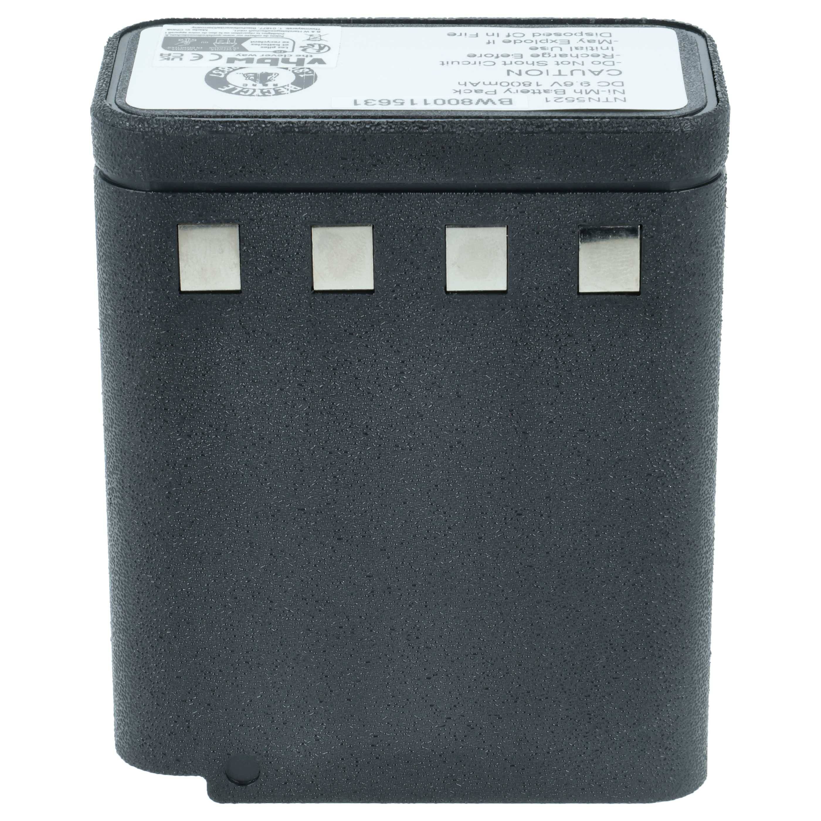 vhbw 5x Akku kompatibel mit Motorola P200, MTX880, MTX900, P210, MT1000, HT800, HT600 Funkgerät, Walkie Talkie (1800 mAh, 9,6 V, NiMH)