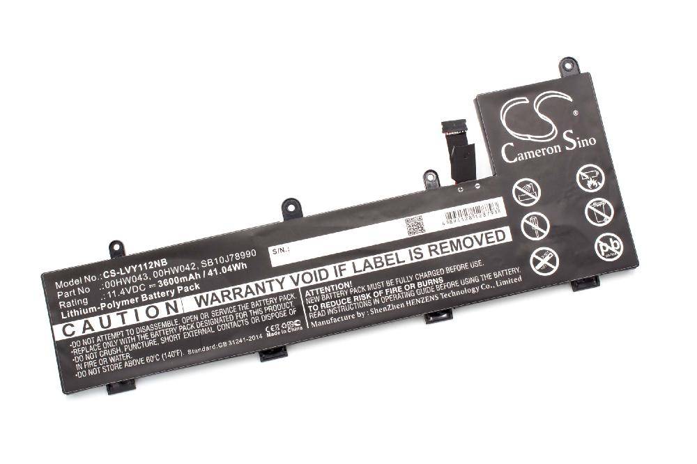 vhbw Akku kompatibel mit Lenovo ThinkPad Yoga 11e Chromebook 20ge, 11e Chromebook 20GF Notebook (3600 mAh, 11,4 V, Li-Polymer)