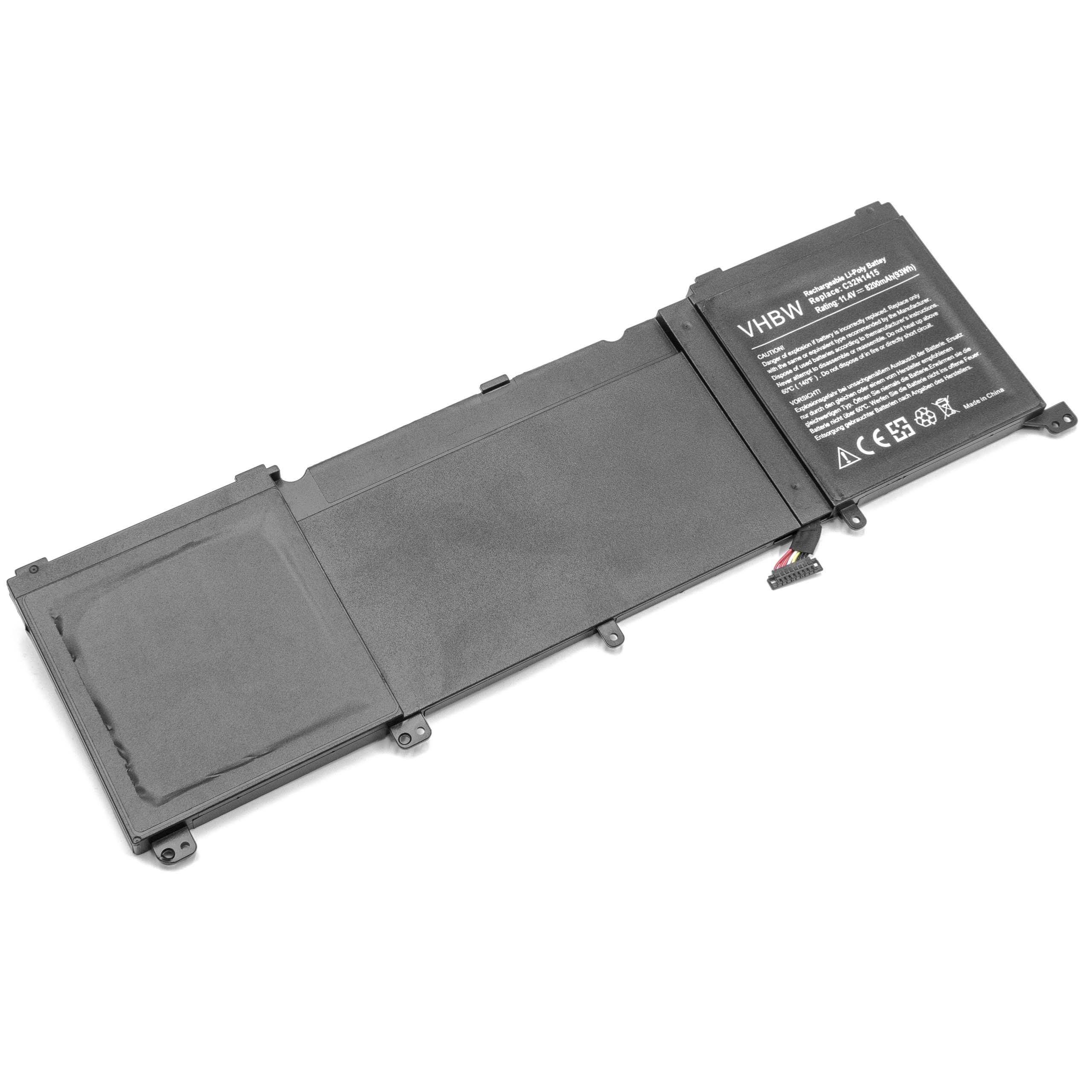 vhbw Akku Ersatz für Asus C32N1415, 0B200-01250000 für Notebook (8200 mAh, 11,4 V, Li-Polymer)