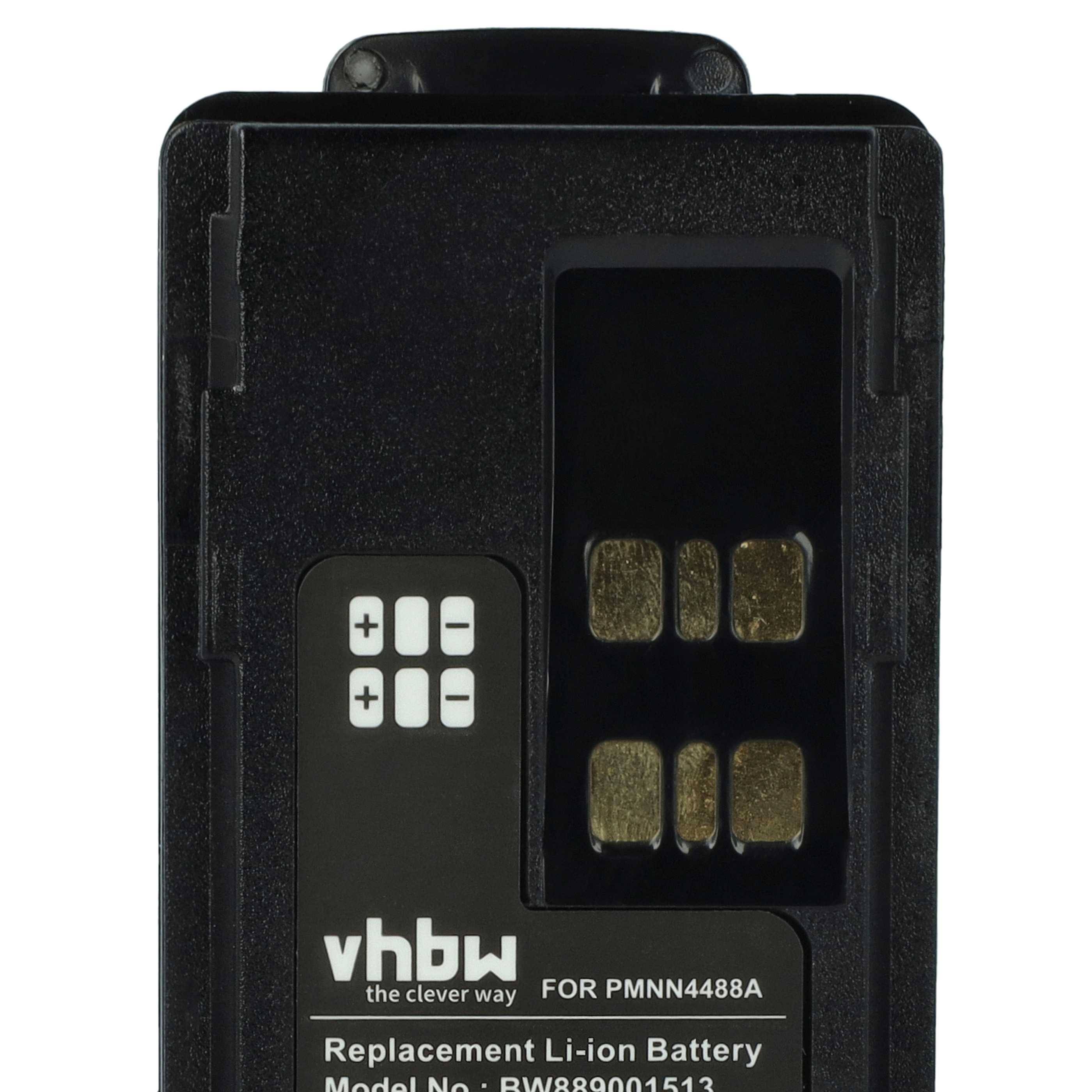vhbw 5x Akku Ersatz für Motorola PMNN4415AR, PMNN4415, PMNN441 für Funkgerät, Walkie Talkie (1800 mAh, 7,4 V, Li-Ion) + Gürtelclip