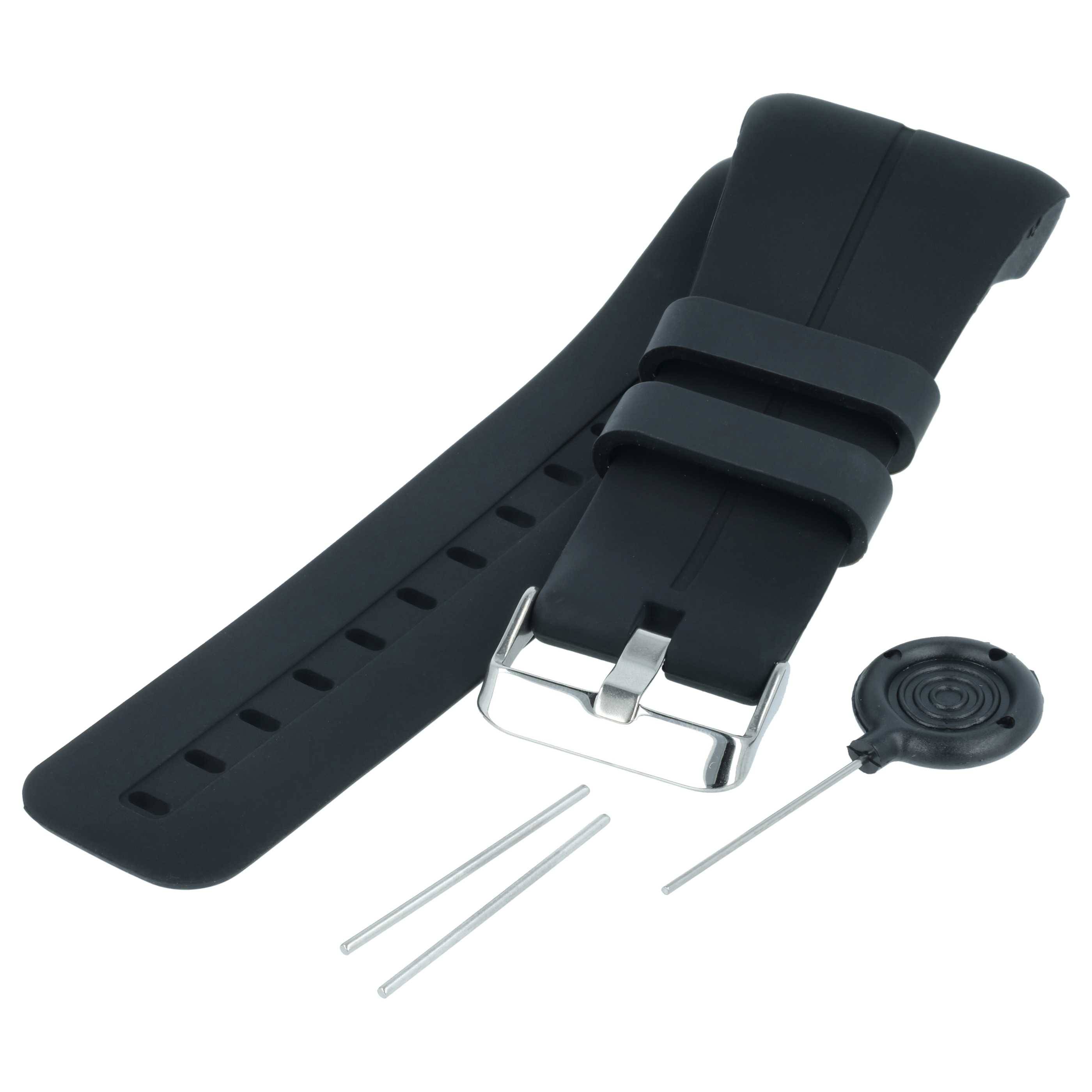 vhbw TPE Ersatz Armband kompatibel mit Polar M430, M400 Fitnessuhr, Smartwatch - 9,0cm + 12,2 cm schwarz