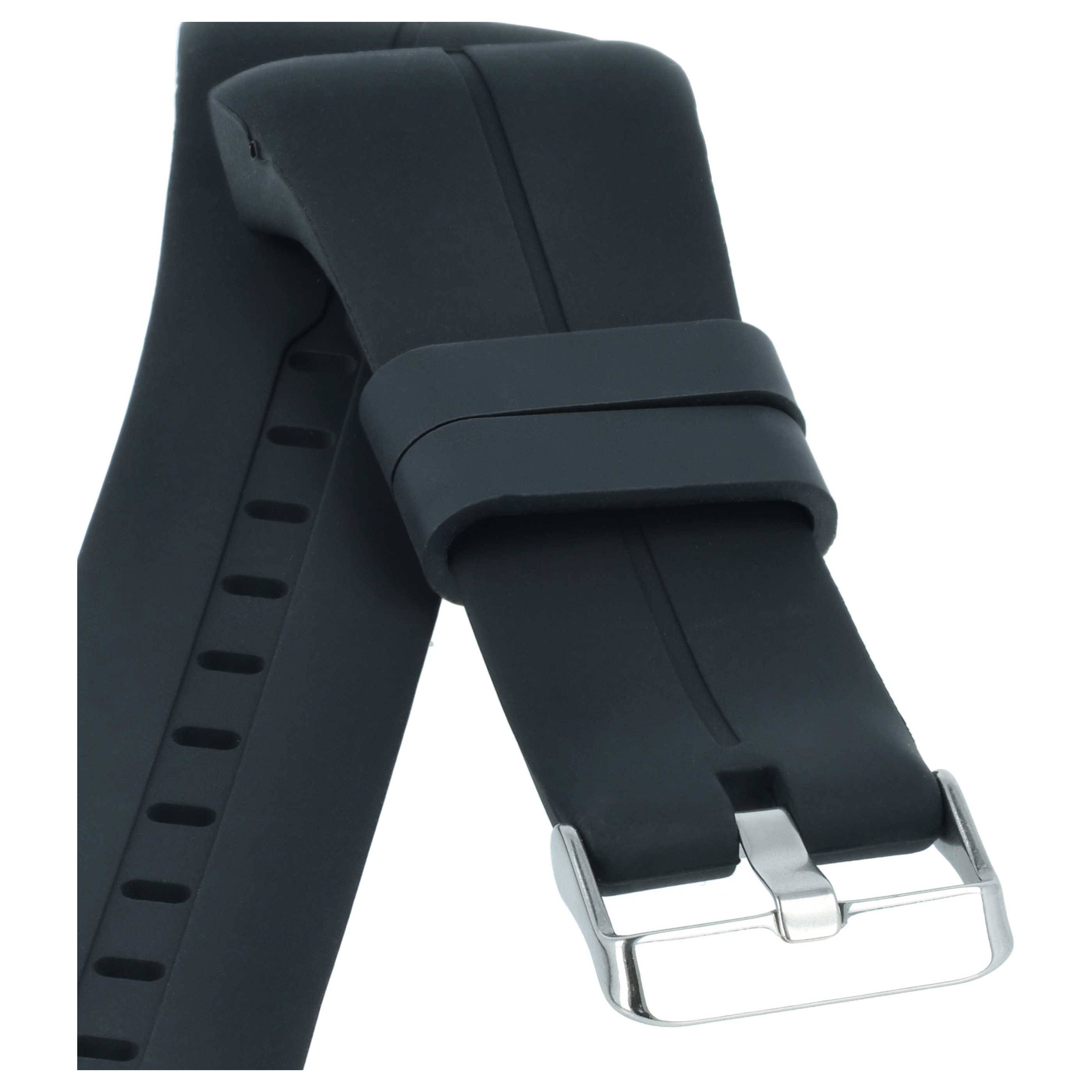 vhbw TPE Ersatz Armband kompatibel mit Polar M430, M400 Fitnessuhr, Smartwatch - 9,0cm + 12,2 cm schwarz