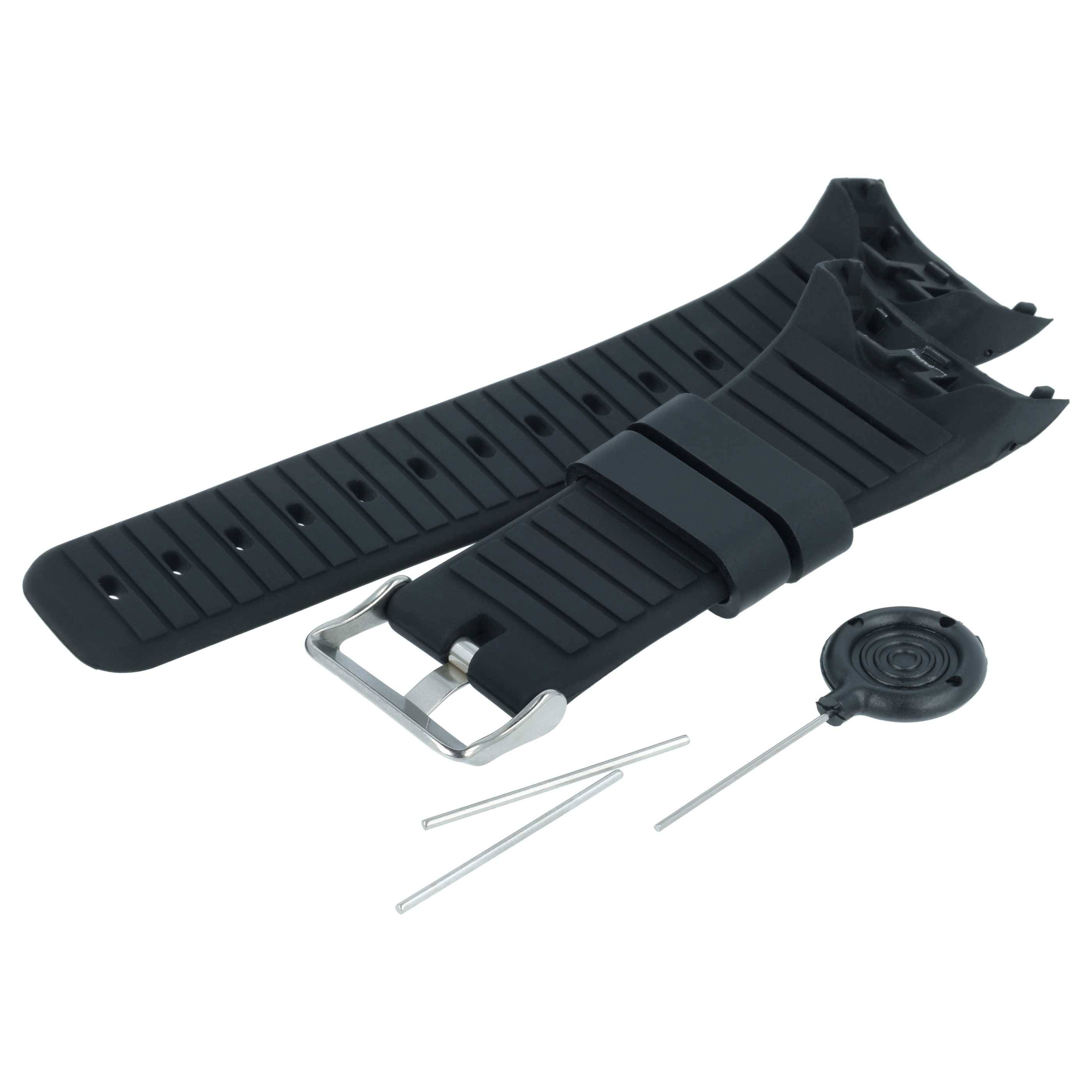 vhbw TPE Ersatz Armband kompatibel mit Polar M430, M400 Fitnessuhr, Smartwatch - 9,0cm + 12,2 cm schwarz