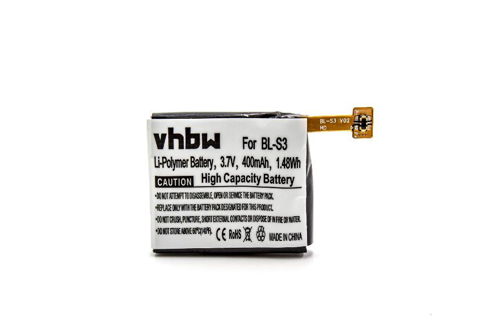 vhbw 1x Akku Ersatz für LG EAC62618501, BL-S3 für Smartwatch Uhr Fitnessarmband (400 mAh, 3,7 V, Li-Polymer)