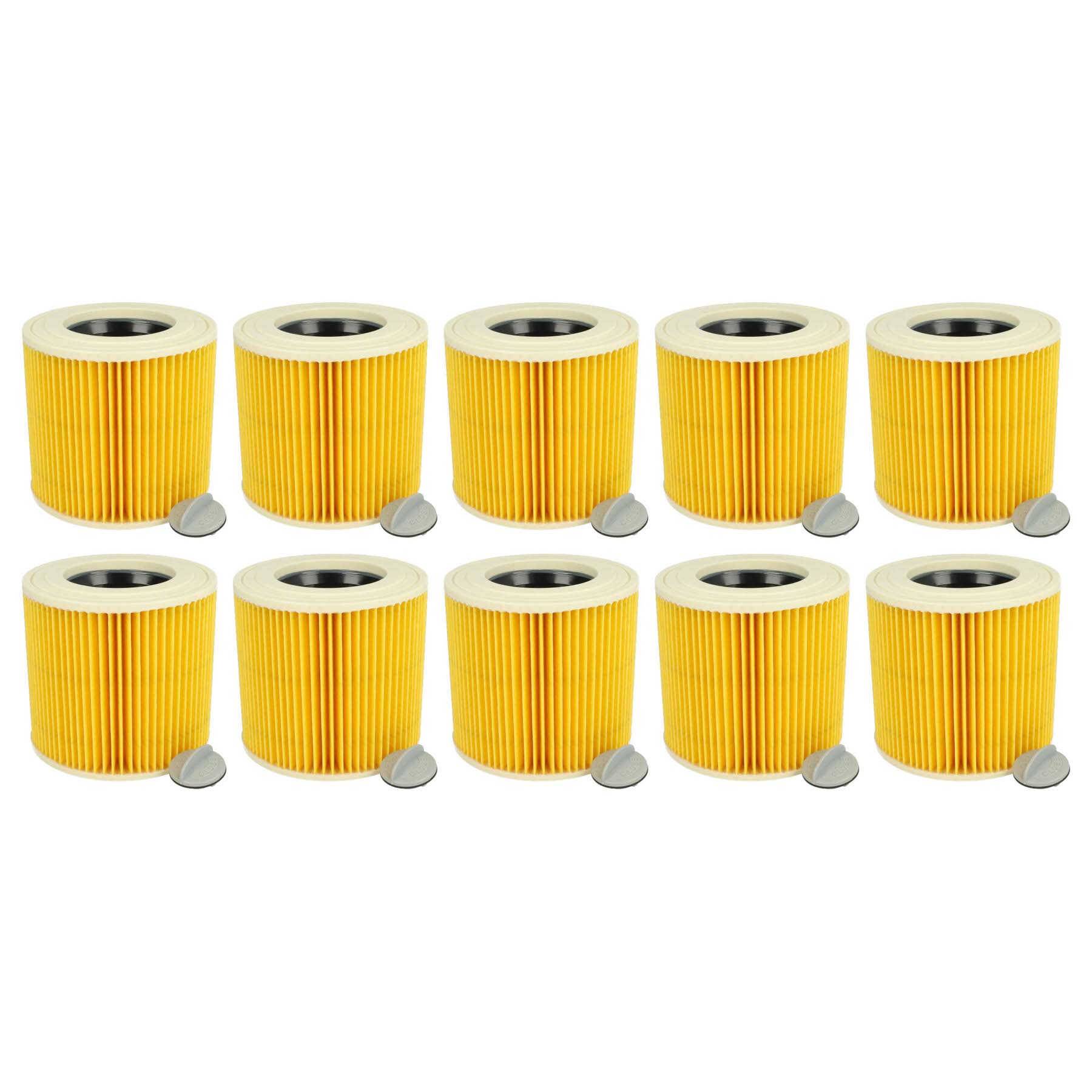 vhbw 10x Faltenfilter Ersatz für Kärcher 6.414-789.0, 6.414-789 für Staubsauger - Patronenfilter Gelb