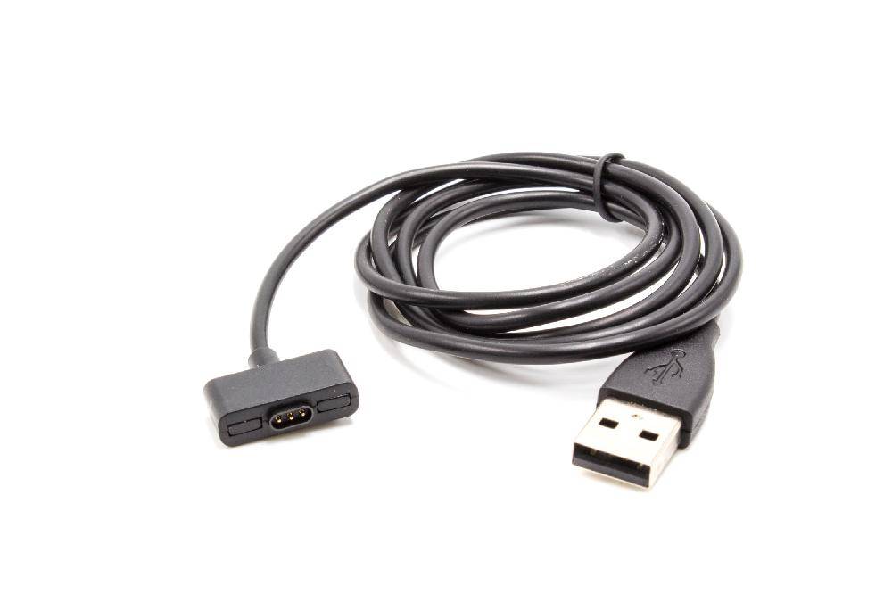 vhbw USB Ladekabel kompatibel mit Fitbit Ionic Smartwatch Fitnesstracker - Ladestation Schwarz, 100 cm