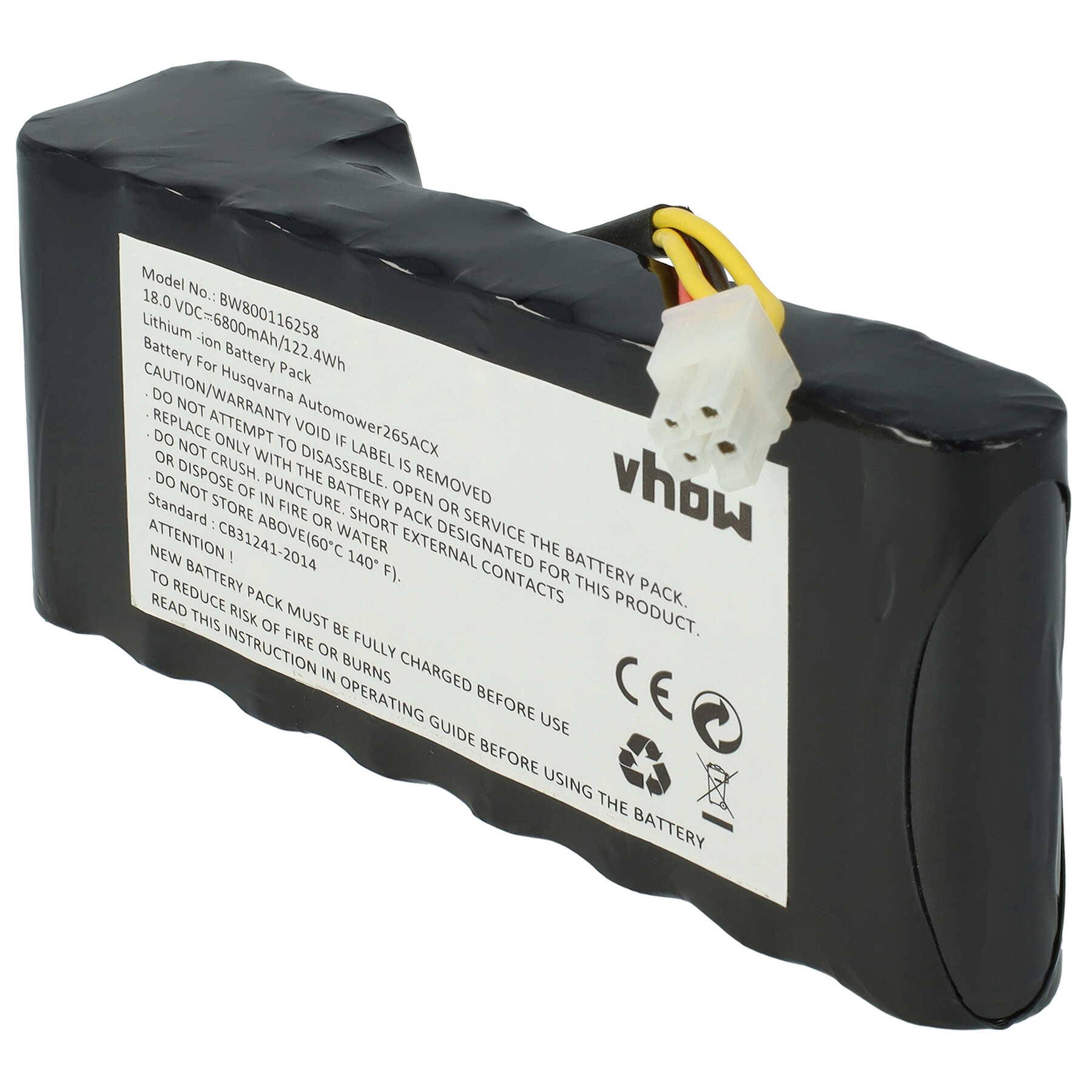vhbw Akkupack kompatibel mit Husqvarna Automower 320, 420 bis BJ 2019/2020 Rasenroboter (6800mAh 18V Li-Ion)