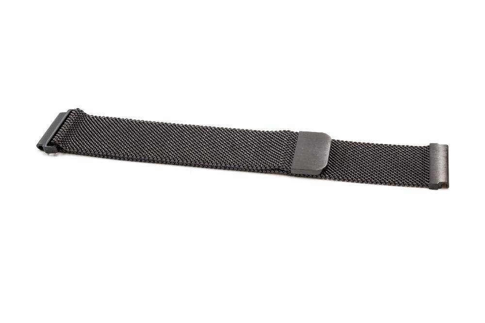 vhbw Ersatz Armband kompatibel mit Samsung Gear Sport SM-R600 Fitnessuhr, Smartwatch - 23,2 cm Edelstahl schwarz Magnetverschluss