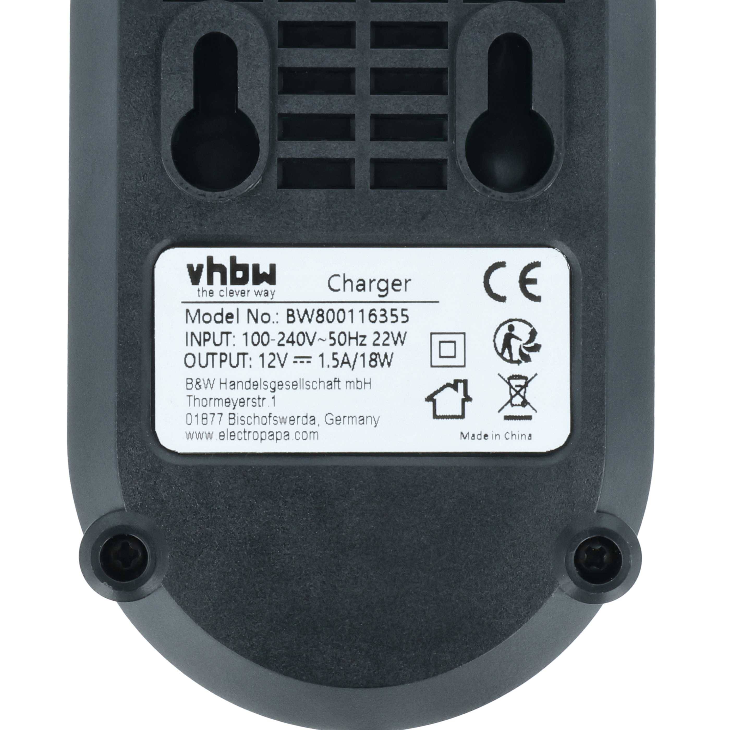 vhbw Ladegerät kompatibel mit Makita Reciprosäge STEXMR051, JR102, JR102DWE Werkzeug Li-Ion-Akkus - Typ 2, 10,8V