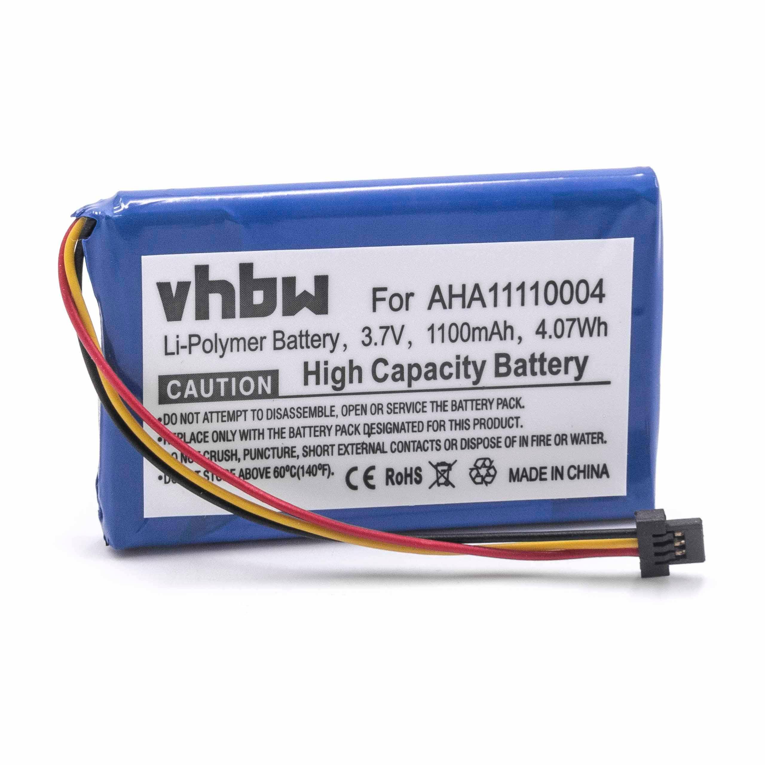 vhbw Akku Ersatz für TomTom P5, AHA11110004, P6 für GPS Navigation Navi (1100 mAh, 3,7 V, Li-Ion)