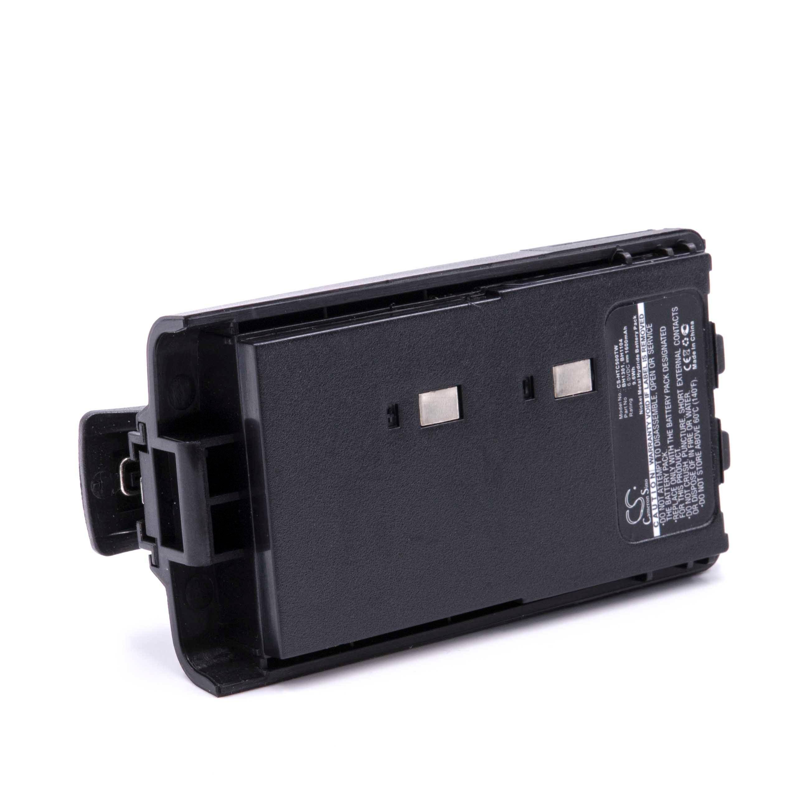 vhbw Akku kompatibel mit HYT TC-446, TC-500, TC-500-U1, TB75, TC-500-V1 Funkgerät, Walkie Talkie (1200 mAh, 6 V, NiMH) + Gürtelclip