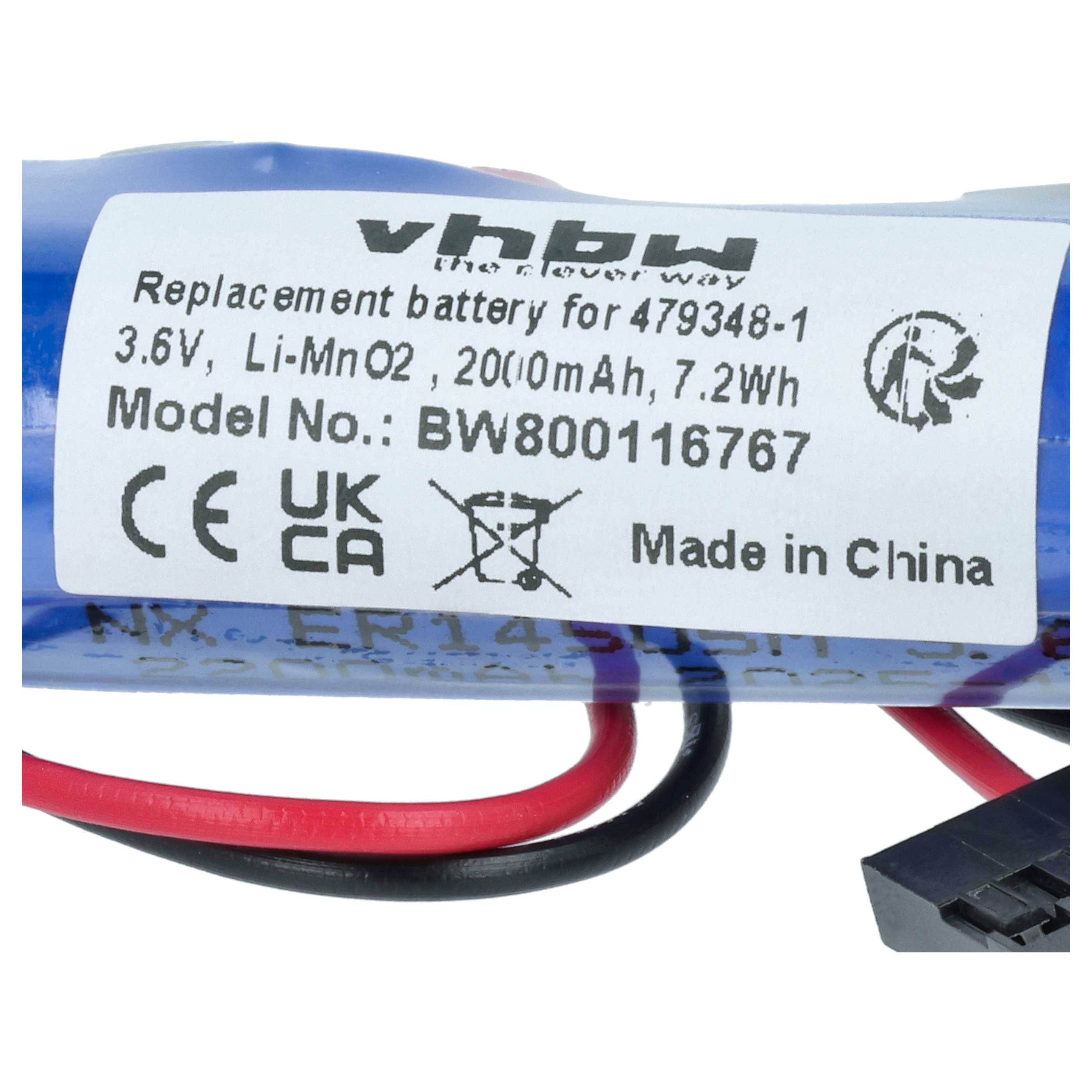 vhbw 5x Akku kompatibel mit Yaskawa Motoman Robot | Steuereinheit (2000 mAh, 3,6 V, Li-MnO2)