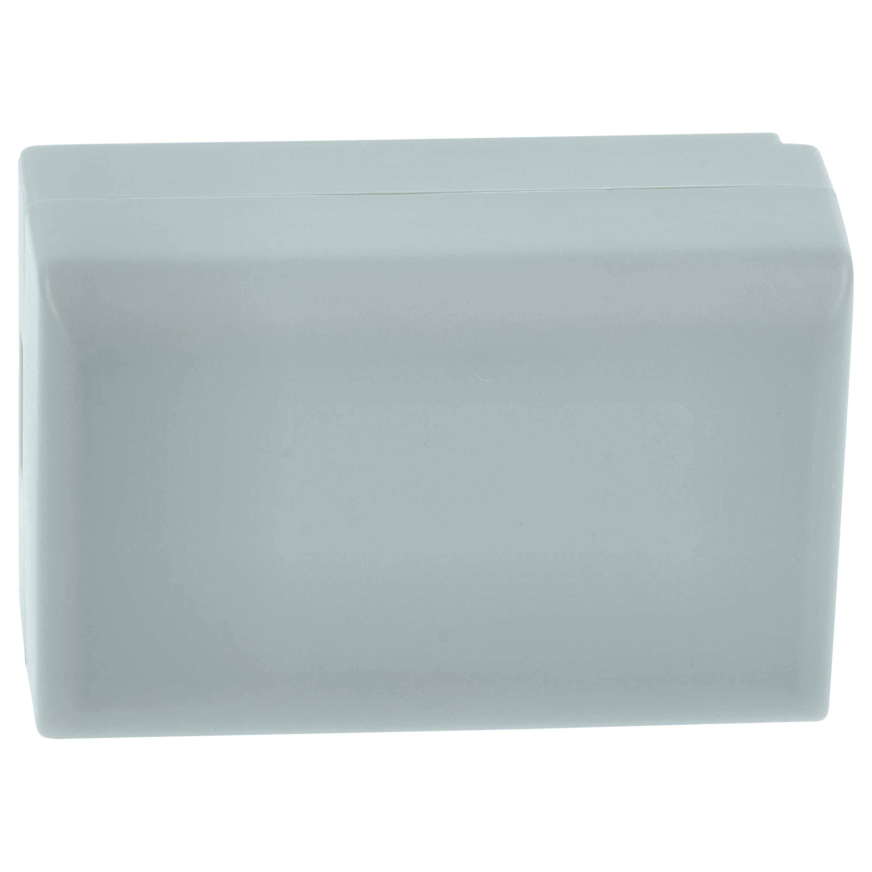 Ein blassblauer, rechteckiger, blockförmiger Gegenstand mit glatten, weichen Kanten.