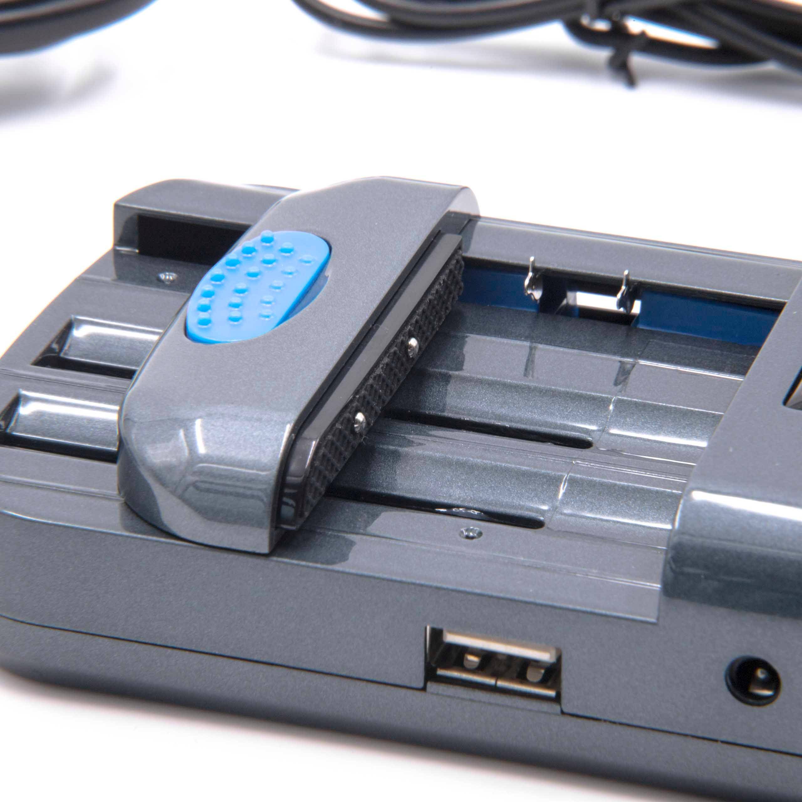 vhbw Universal Ladegerät für Li-Ion NiMh 3.6-7.4V, AA, AAA Akku inkl. USB-Anschluss und 12V-Ladekabel z.B. für Handy, Smartphone, Kamera