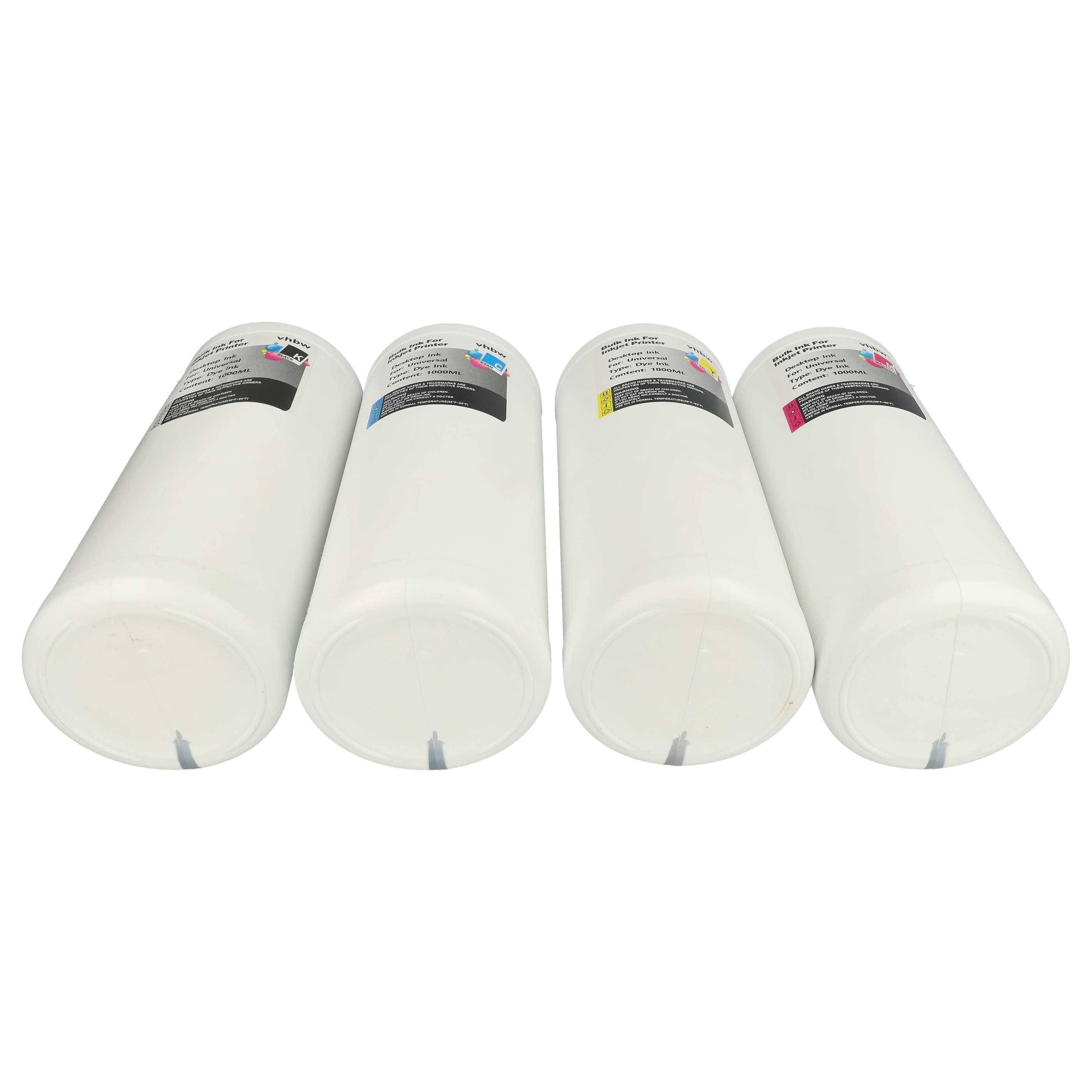 vhbw 4x Nachfülltinte kompatibel mit Lexmark Drucker - Refillset Dye Cyan, Dye Magenta, Dye Schwarz, Dye Yellow, 1000ml