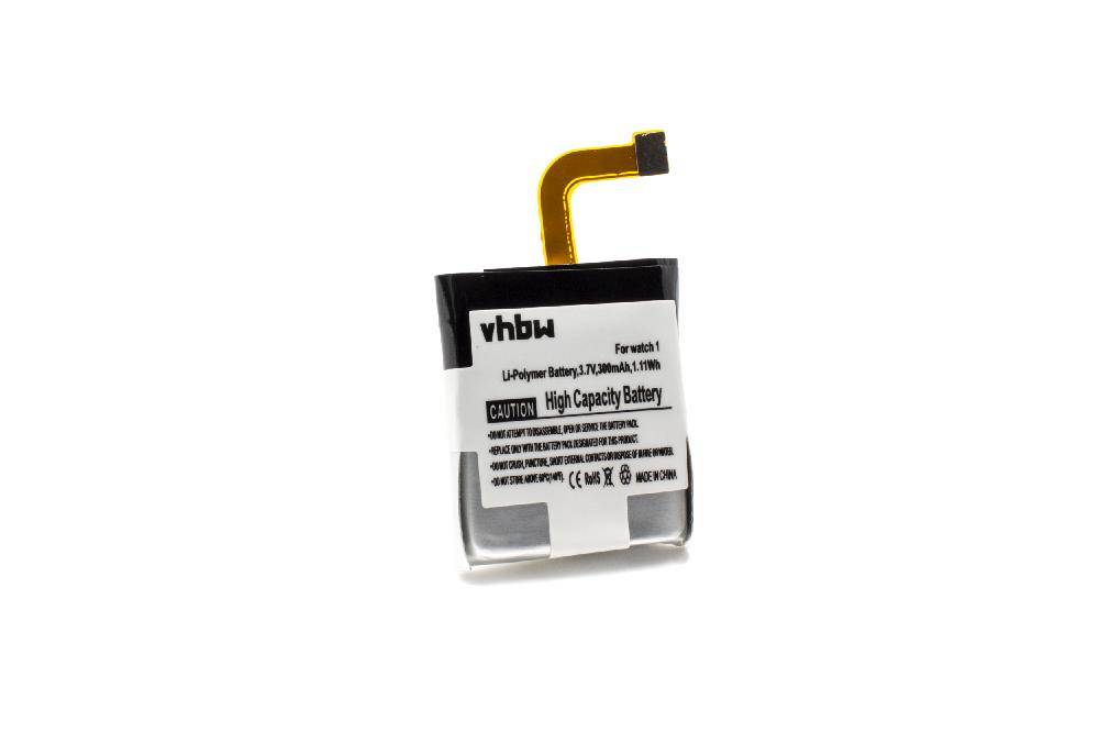vhbw Akku kompatibel mit Huawei Watch 1 Smartwatch Uhr Fitnessarmband (300mAh, 3,7V, Li-Polymer)