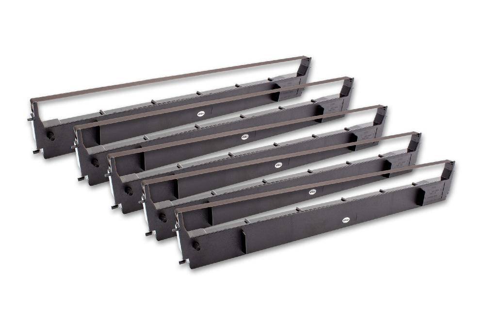 vhbw 5x Farbband Schriftband kompatibel mit Epson Actionprinter 2500, FX 100, 286e, FX 1000, FX 105 Nadeldrucker, Bondrucker - Schwarz