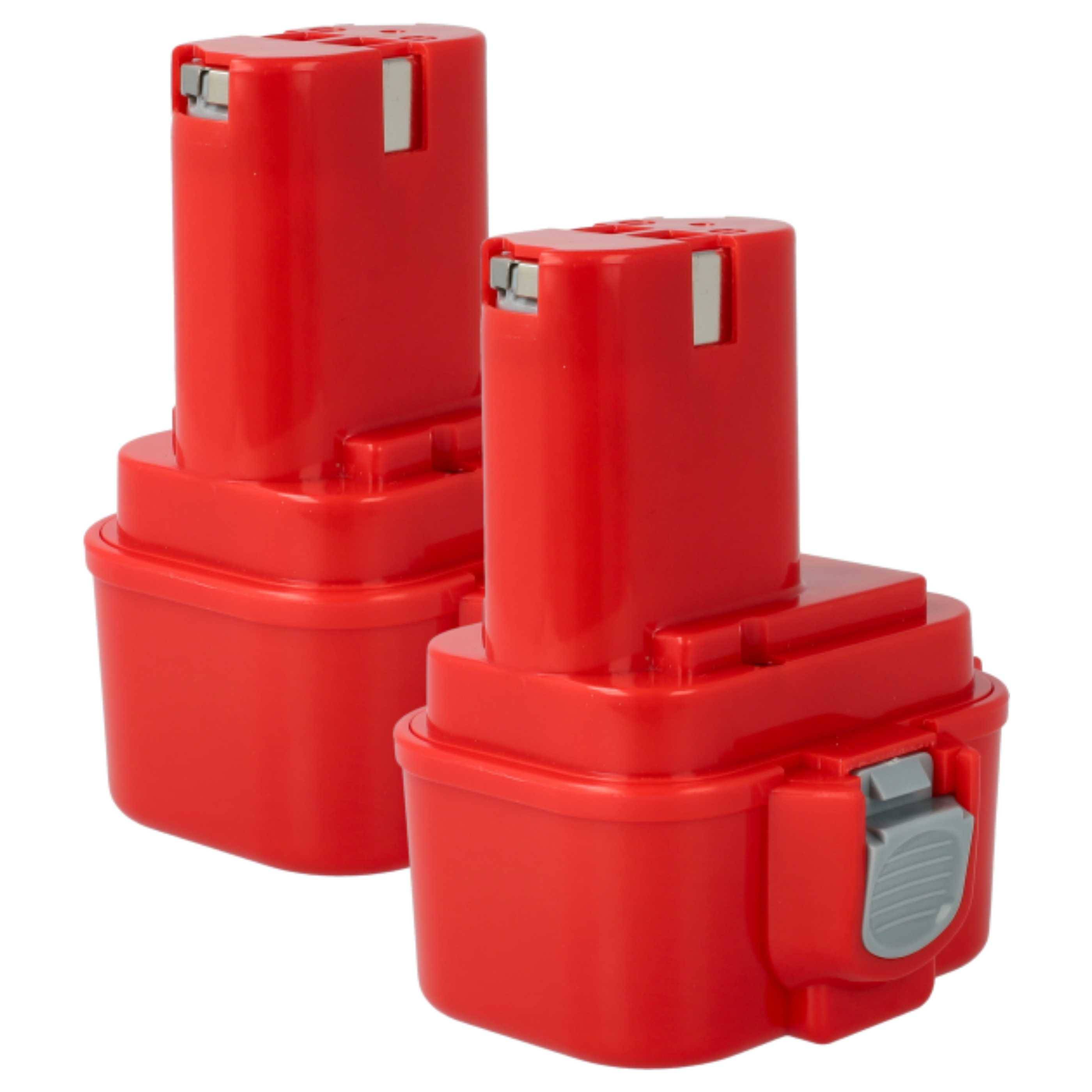 vhbw 2x Akku kompatibel mit Makita 6798D, 6901DW, 6903VD, 6798FD, 6901D, 6903VDWE, 6907DWE, 6903VDW Werkzeug (1500 mAh, NiMH, 9,6 V)