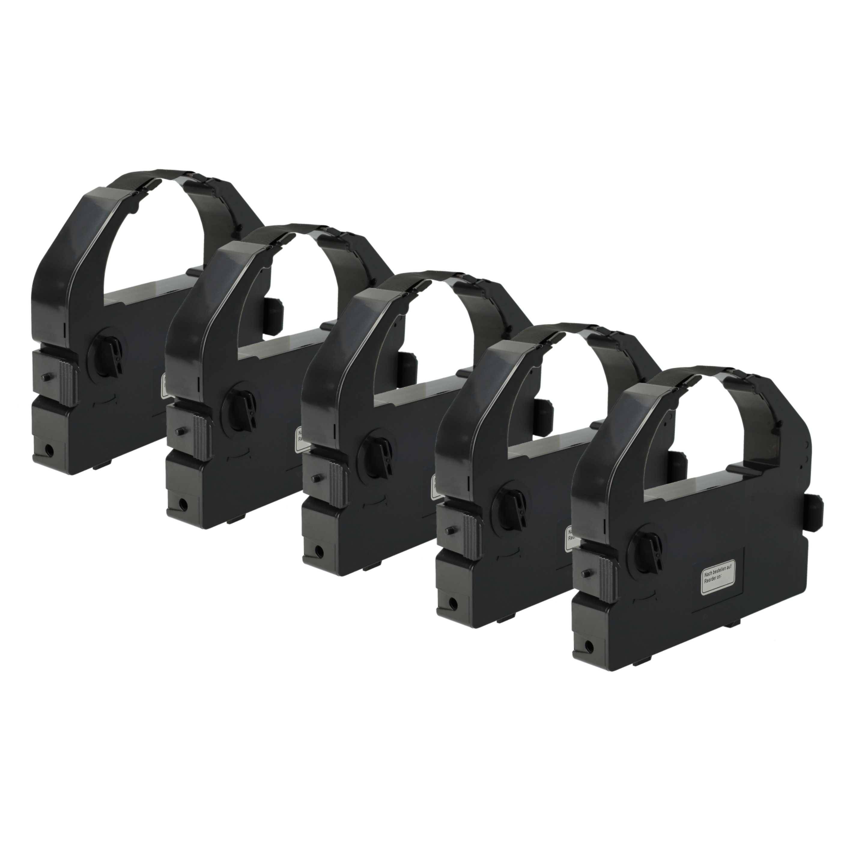 vhbw 5x Farbband Schriftband kompatibel mit Epson LQ 2500 | LQ 2550, LQ 1060, LQ 1060 Plus, EX 80 Nadeldrucker, Bondrucker - Schwarz
