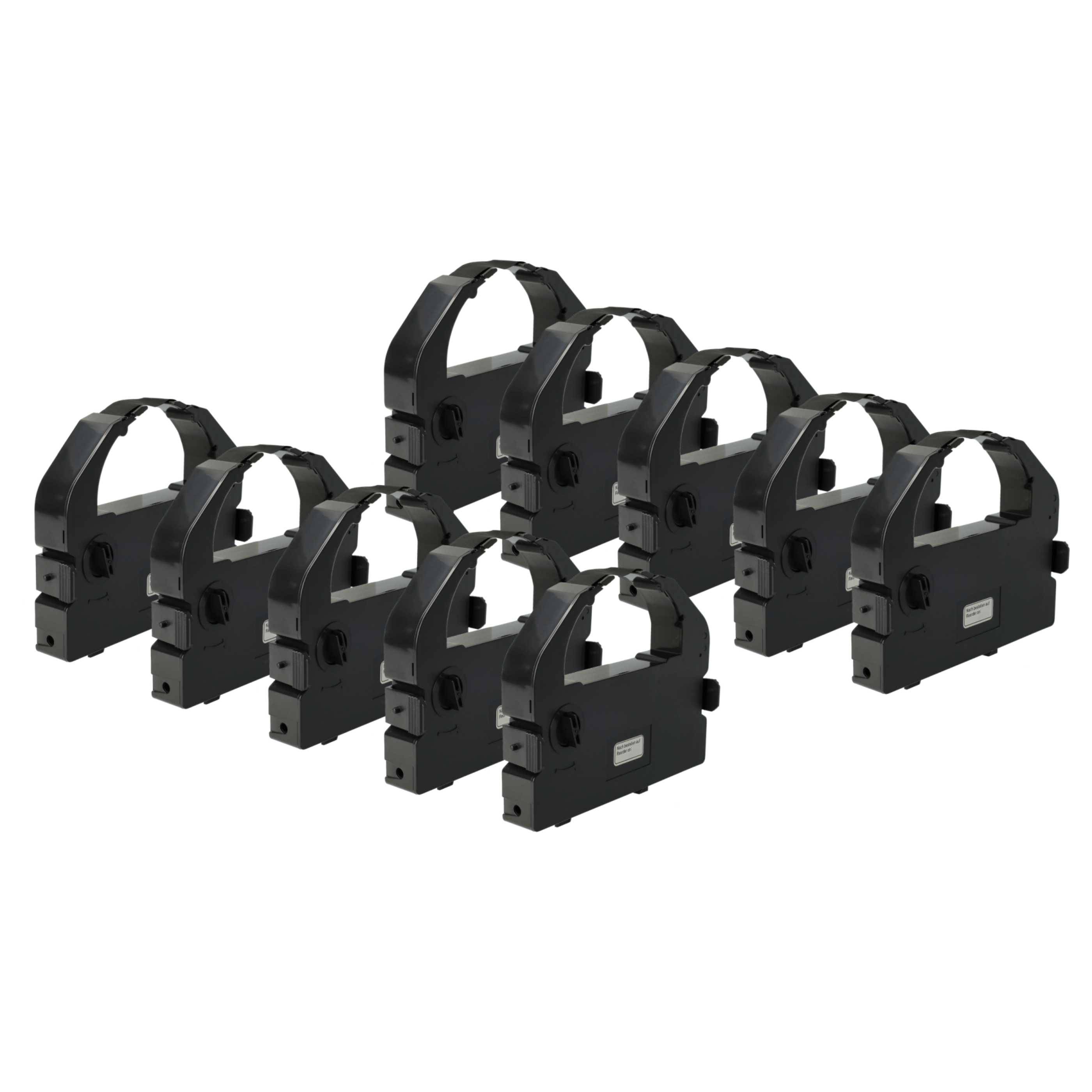 vhbw 10x Farbband Schriftband kompatibel mit Epson LQ 2500, LQ 2550, LQ 1060, LQ 1060 Plus, EX 80 Nadeldrucker, Bondrucker - Schwarz