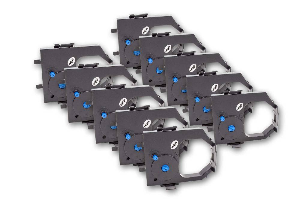 vhbw 10x Farbband Schriftband kompatibel mit IBM 2480, 2400, 2490, 2481, 2391-1, 2500, 2491, 2391-001 Nadeldrucker, Bondrucker - Schwarz