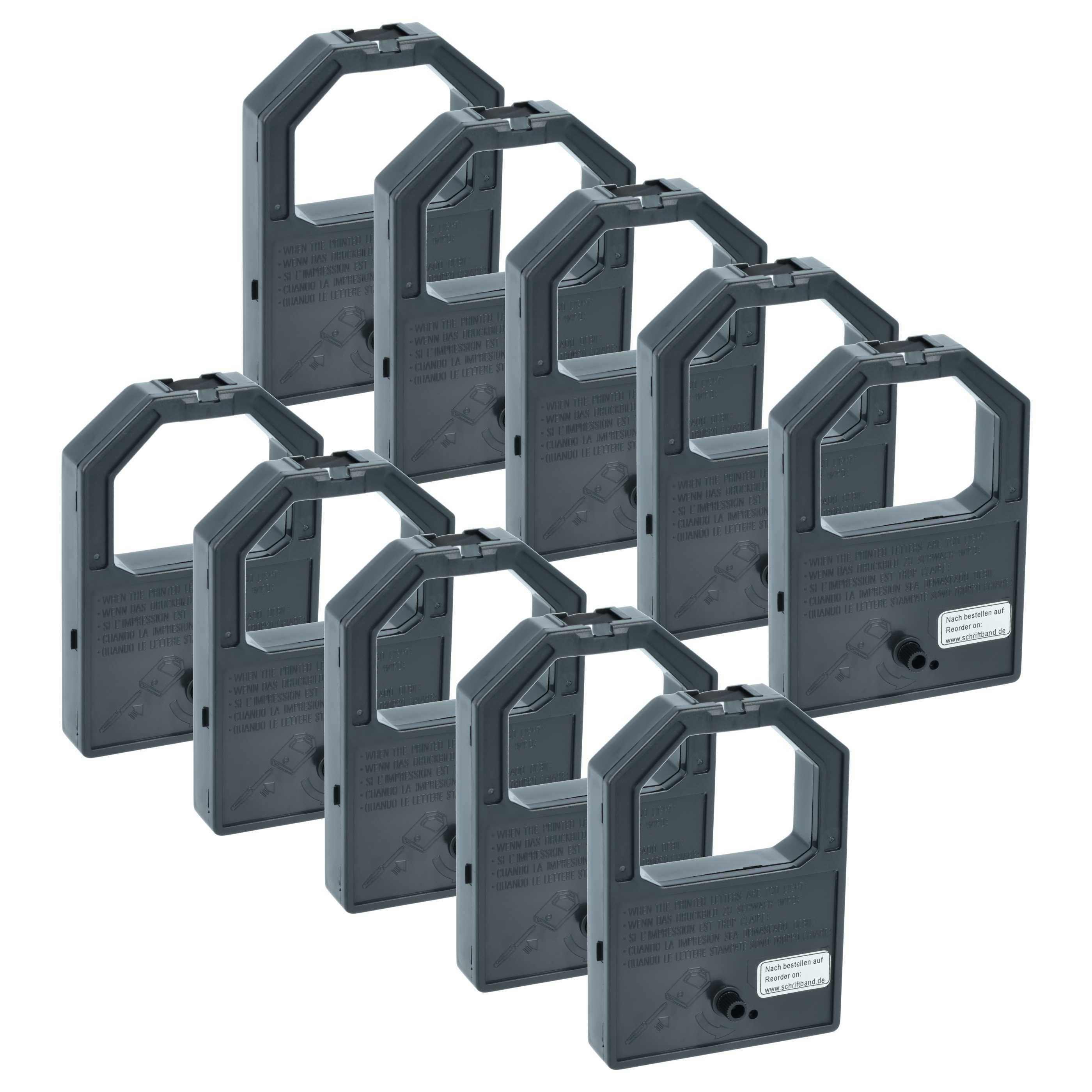 vhbw 10x Farbband Schriftband kompatibel mit Panasonic KX-P 1030 | KX-P 1000, KX-P 1031, KX-P1080 Nadeldrucker, Bondrucker - Schwarz