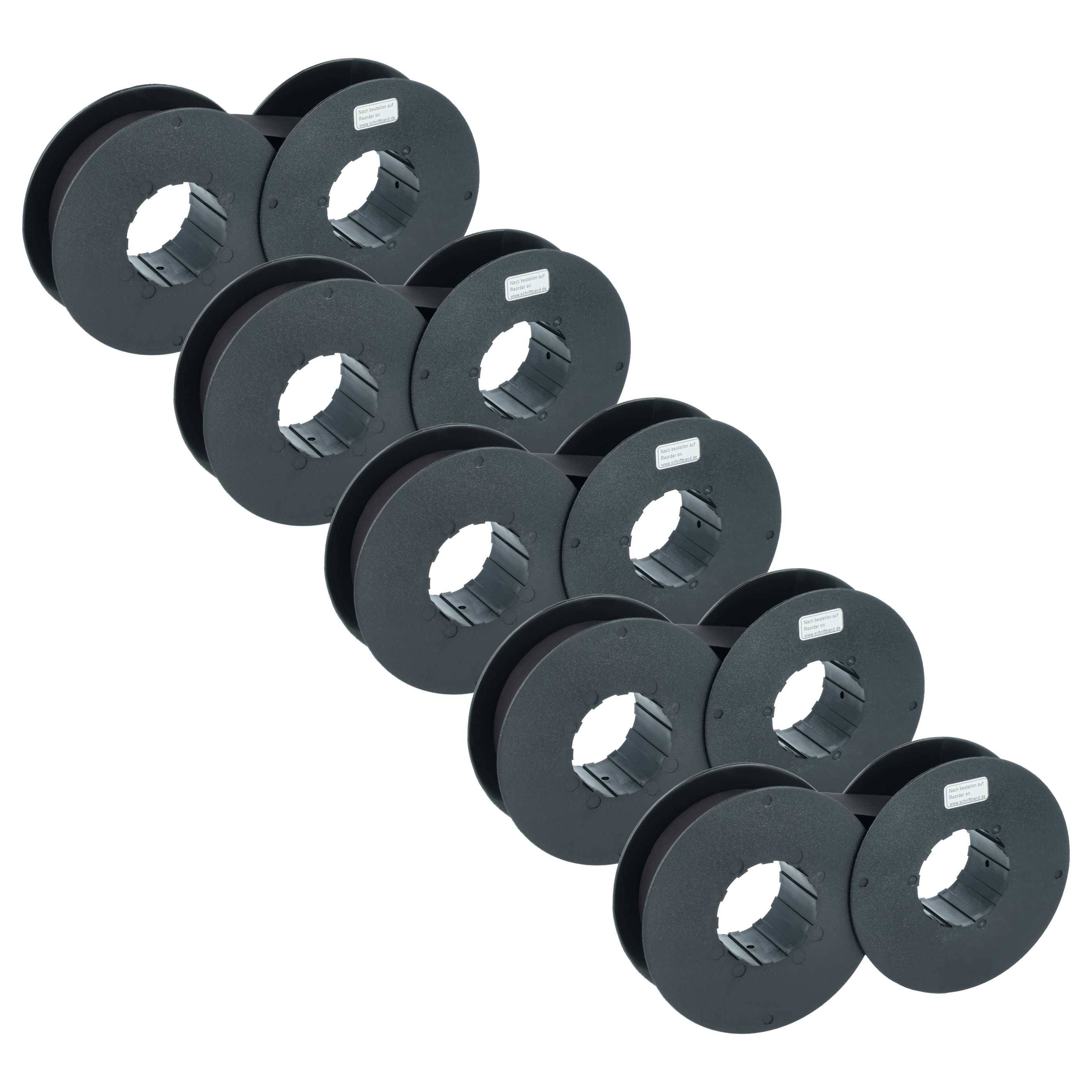 vhbw 5x Farbband Schriftband kompatibel mit IBM 6408 | 6400, 6412, 6400-04, P300, 6400-08 Nadeldrucker, Bondrucker - Schwarz