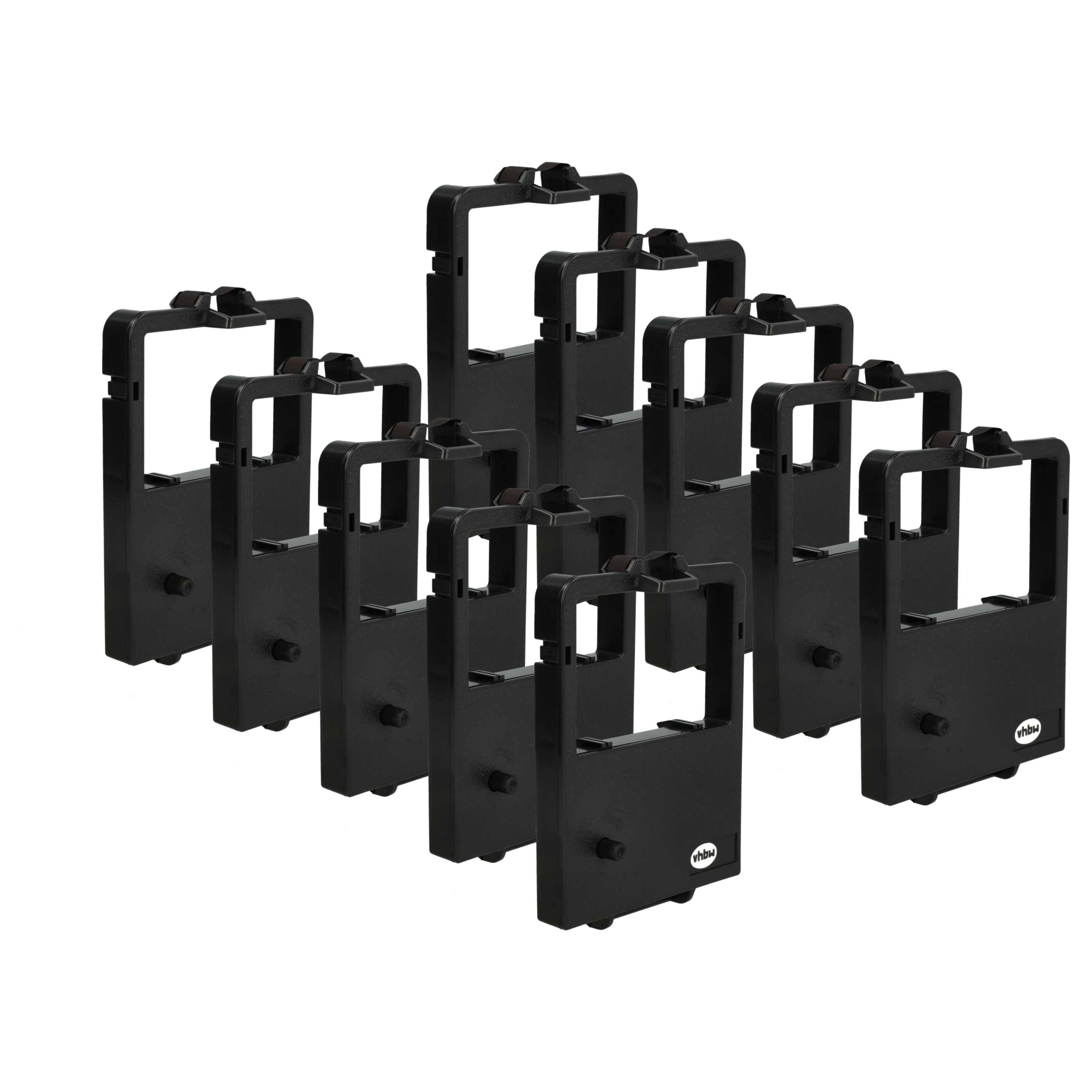 vhbw 10x Farbband Schriftband kompatibel mit NEC Dot-Matrix Printer P 32 Q, P 3300, P 33 Nadeldrucker, Bondrucker - Schwarz