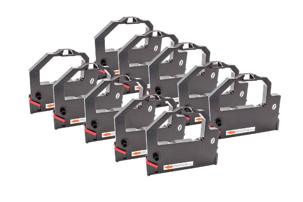 vhbw 10x Farbband Schriftband kompatibel mit Wang HQ 300 Nadeldrucker, Bondrucker - Schwarz