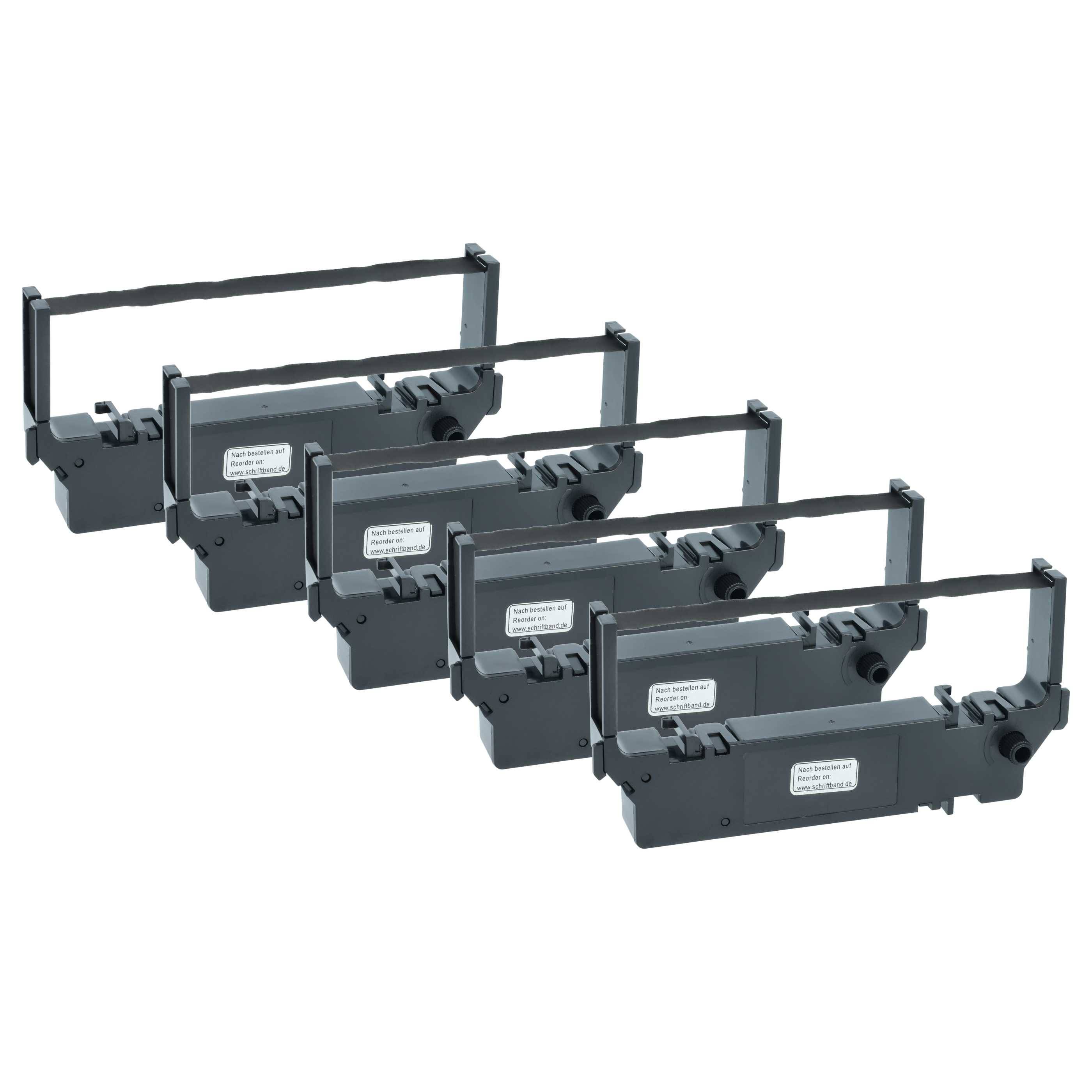 vhbw 5x Farbband Schriftband kompatibel mit Star Micronics MD-712 | MD712, MD-742, SP700, MD742, SP-700 Nadeldrucker, Bondrucker - Schwarz