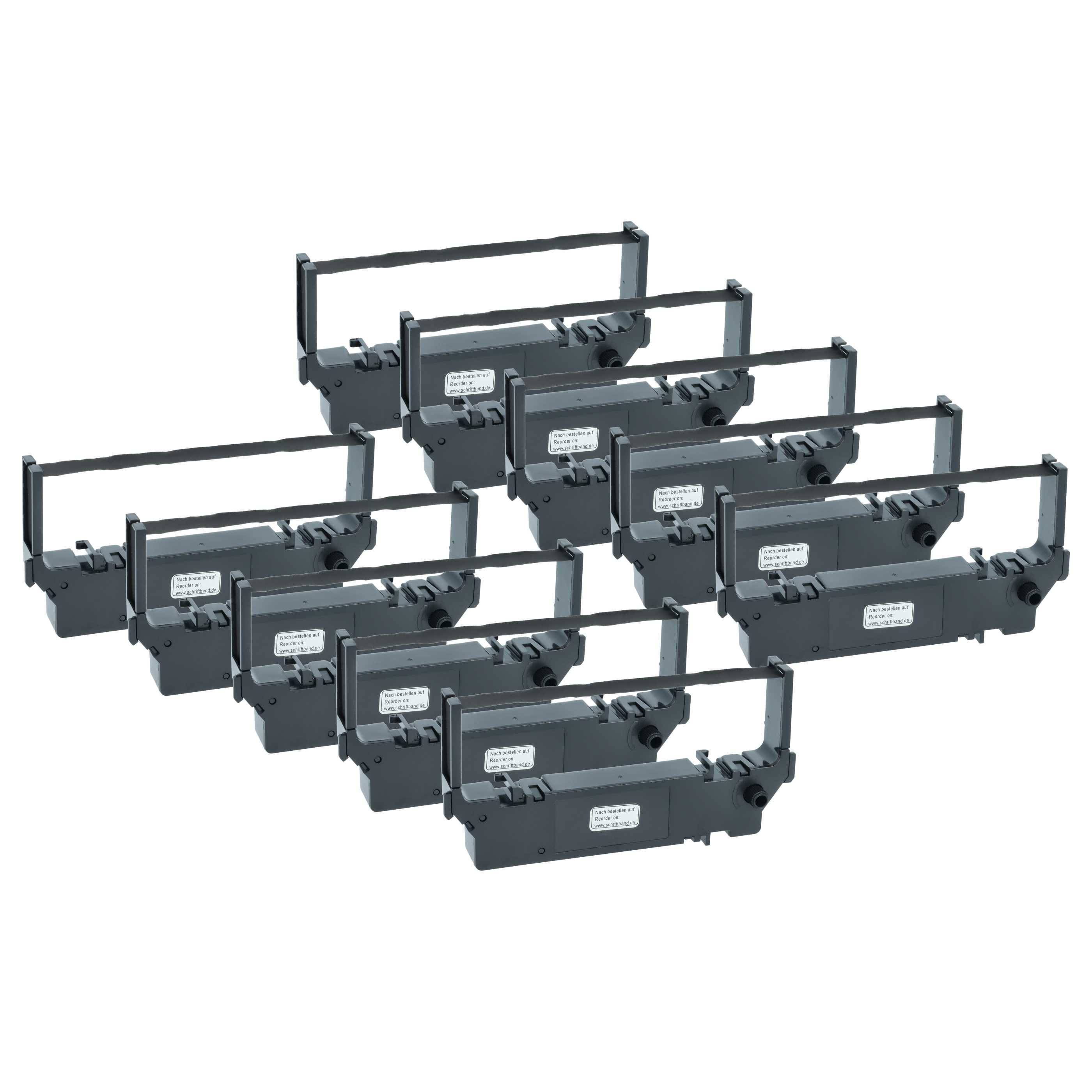 vhbw 10x Farbband Schriftband kompatibel mit Star Micronics MD-712, MD712, MD-742, SP700, MD742 Nadeldrucker, Bondrucker - Schwarz