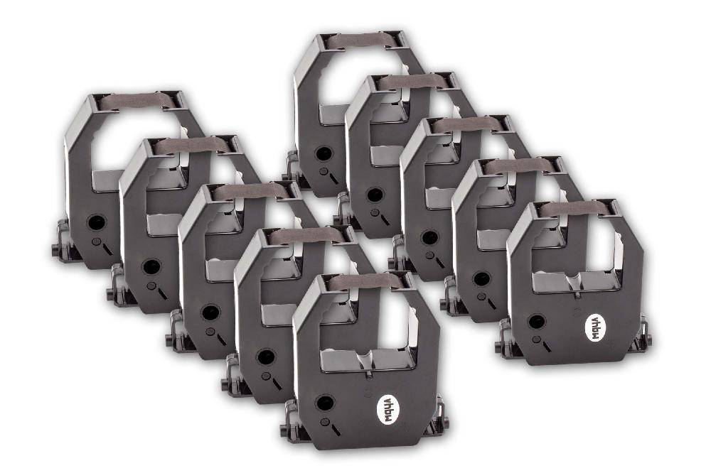 vhbw 10x Farbband Schriftband kompatibel mit MOA 8700, 8800, CM730, UT5600, 8500, 8600, 1600, 1800 Nadeldrucker, Bondrucker - Schwarz