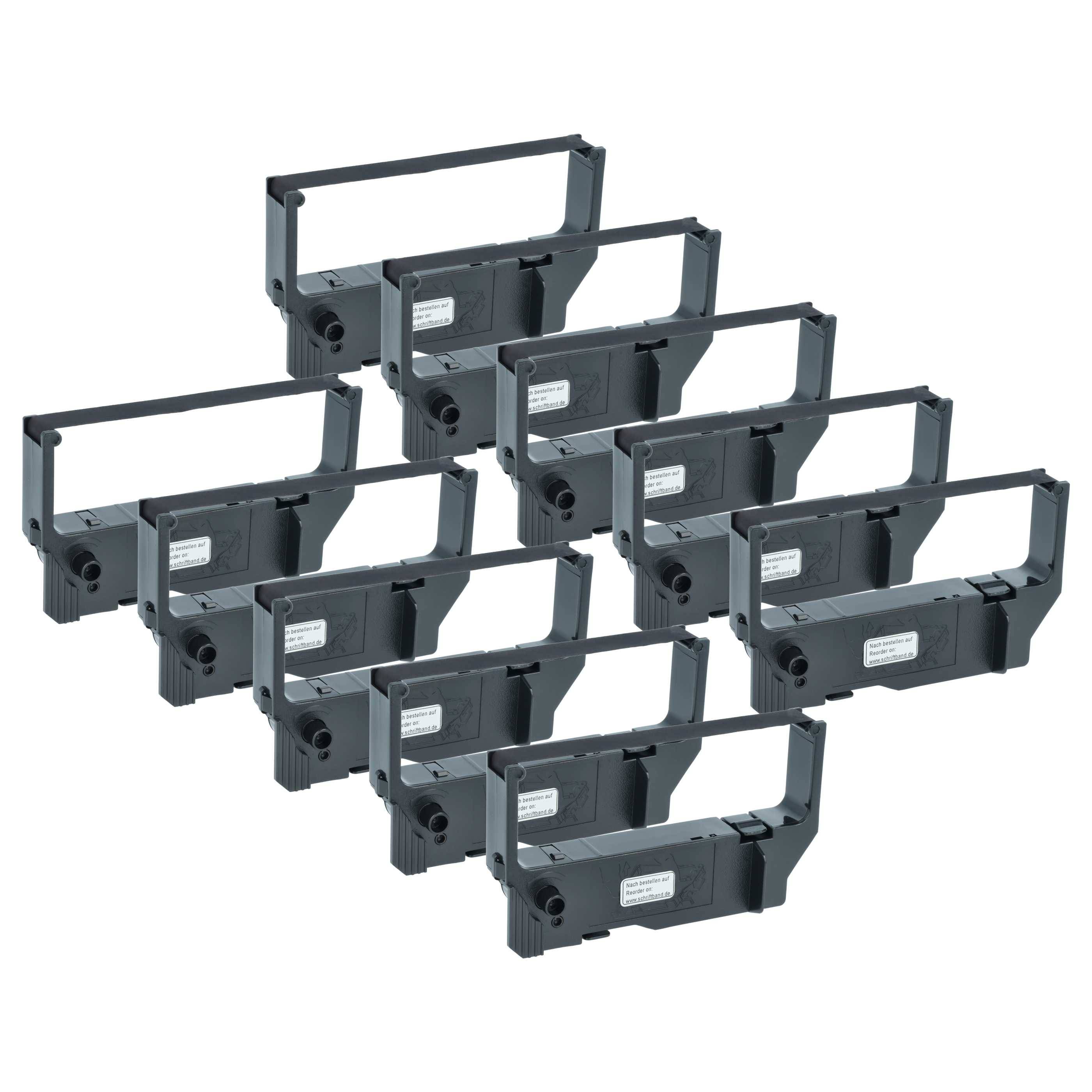 vhbw 10x Farbband Schriftband kompatibel mit Star MP216, MP200P, SCP700, RC200B, MP200, SP2000, SP200 Nadeldrucker, Bondrucker - Schwarz