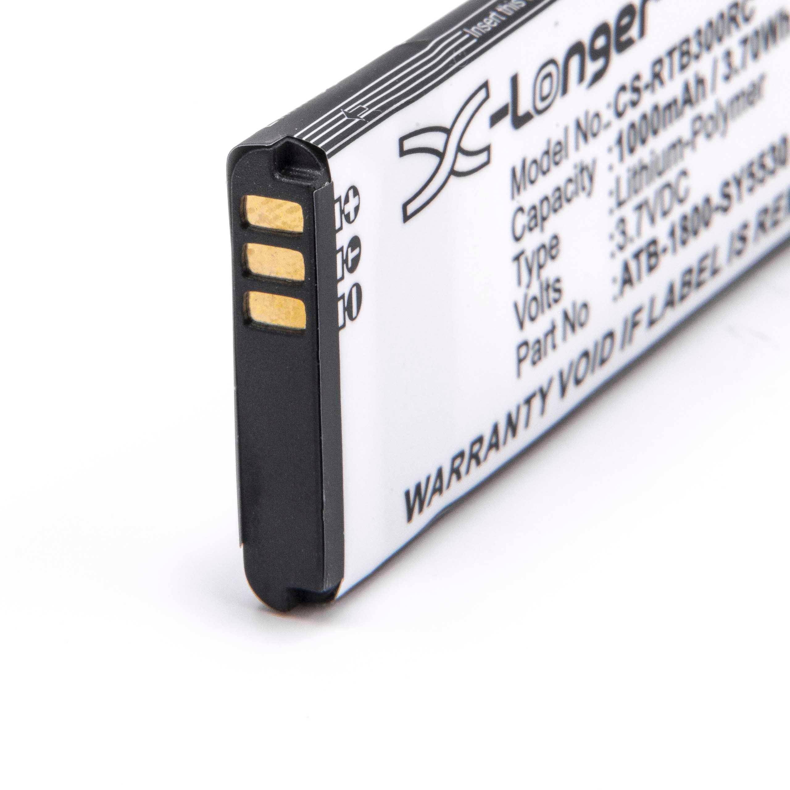 vhbw Akku kompatibel mit RTI T3X, T2i, T2X Fernbedienung Remote Control (1000 mAh, 3,7 V, Li-Polymer)