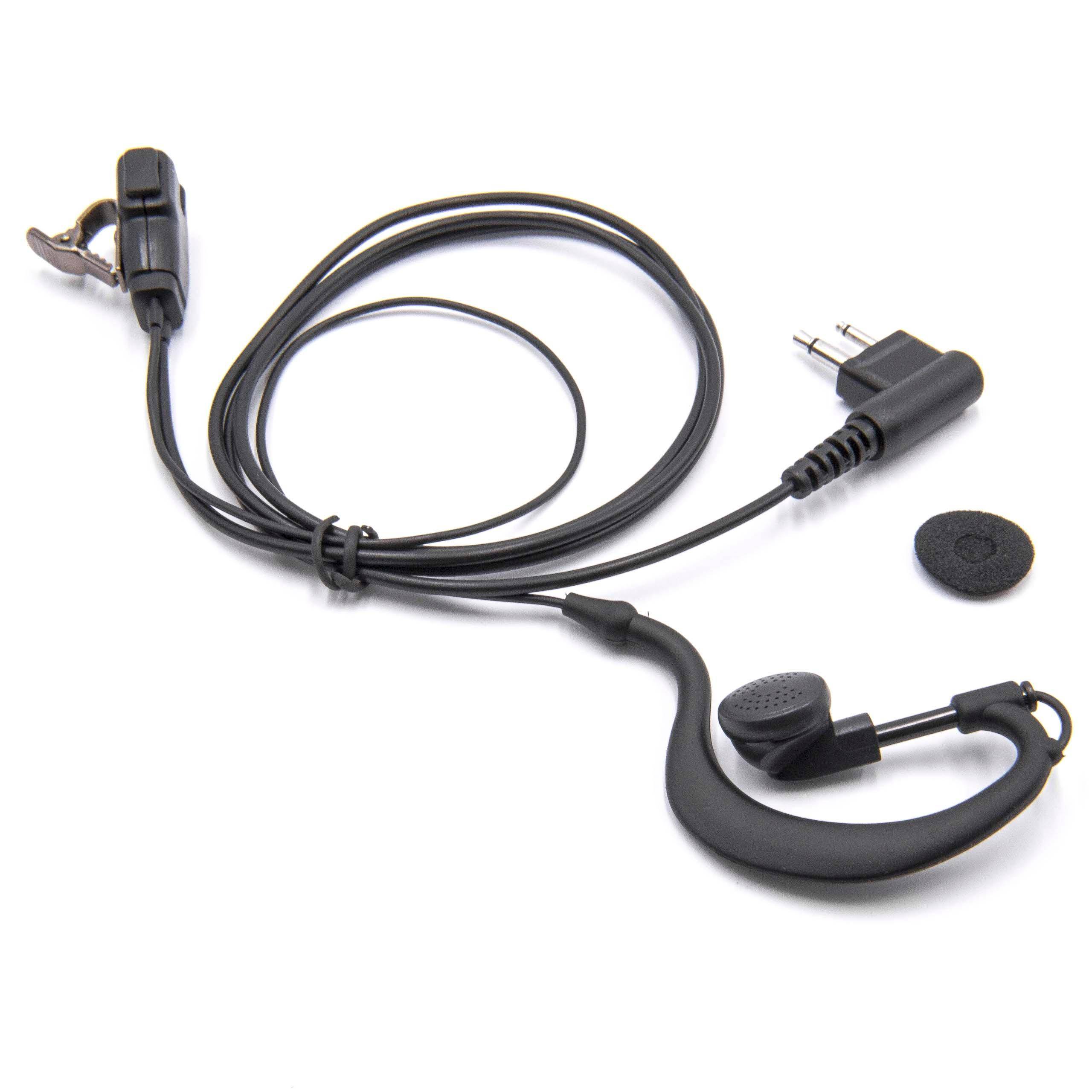 vhbw Headset kompatibel mit Motorola GP88, GP300, GP73, GP600, GP68, CP040 Funkgerät - schwarz