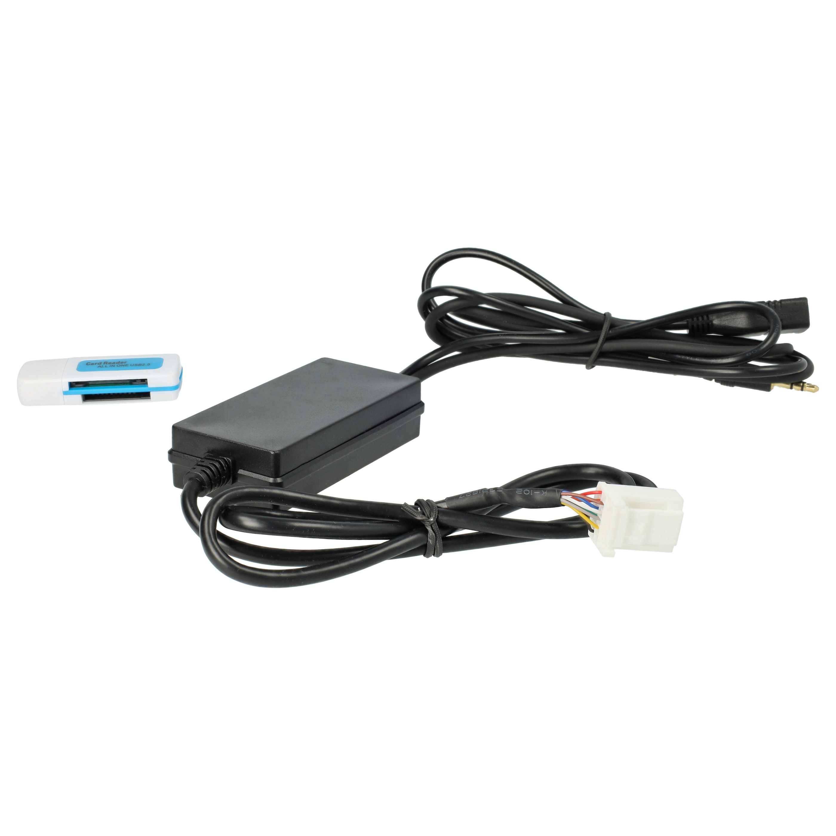 vhbw AUX USB Audio Adapter Kabel KFZ Radio (145 cm) kompatibel mit Toyota Tacoma 2005-2010, Tundra 2004-2010 Auto, Autoradio - USB