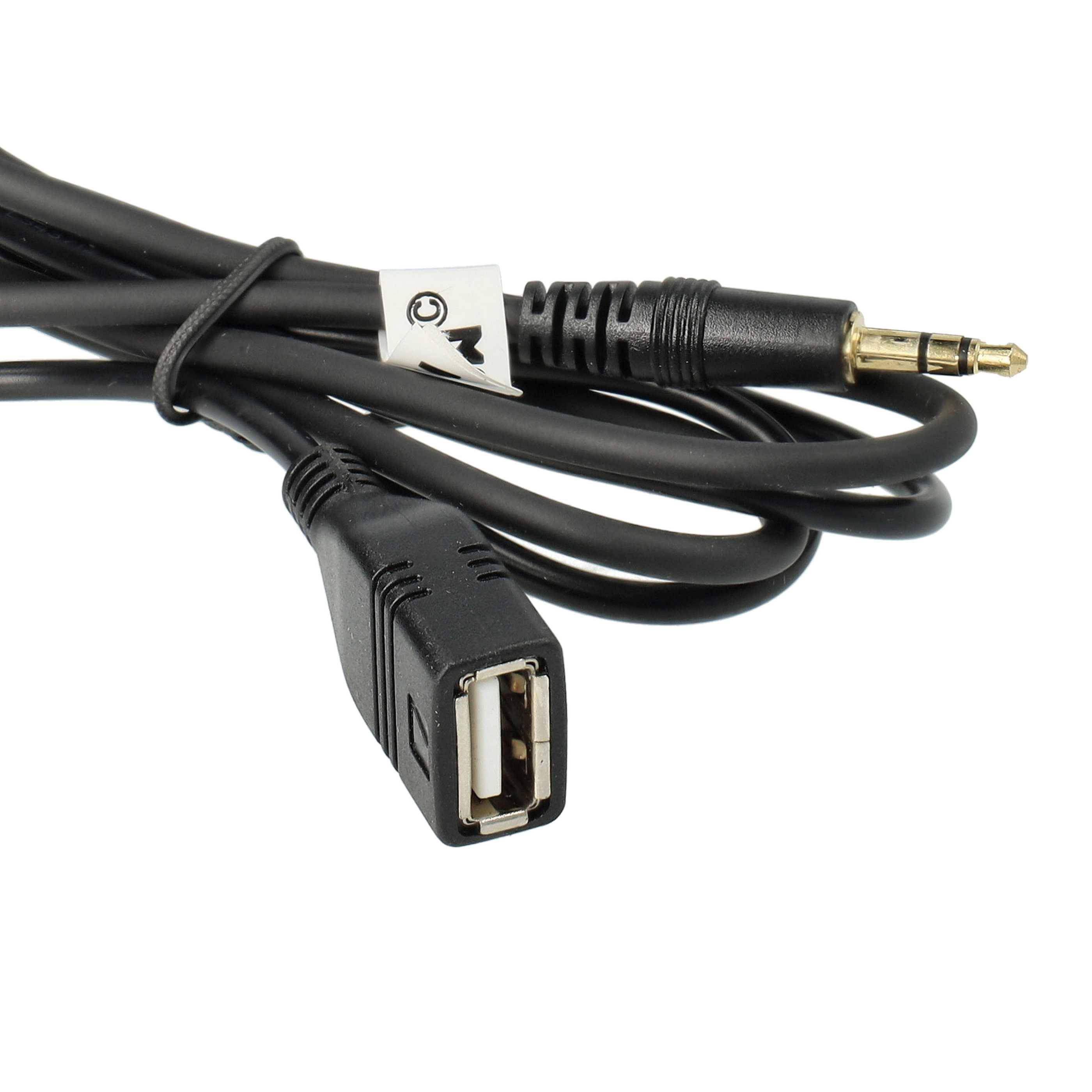 vhbw AUX Kabel KFZ Radio kompatibel mit Toyota Avalon 2005-2010 | 4Runner 2003-2010 Auto, Autoradio - USB 145 cm