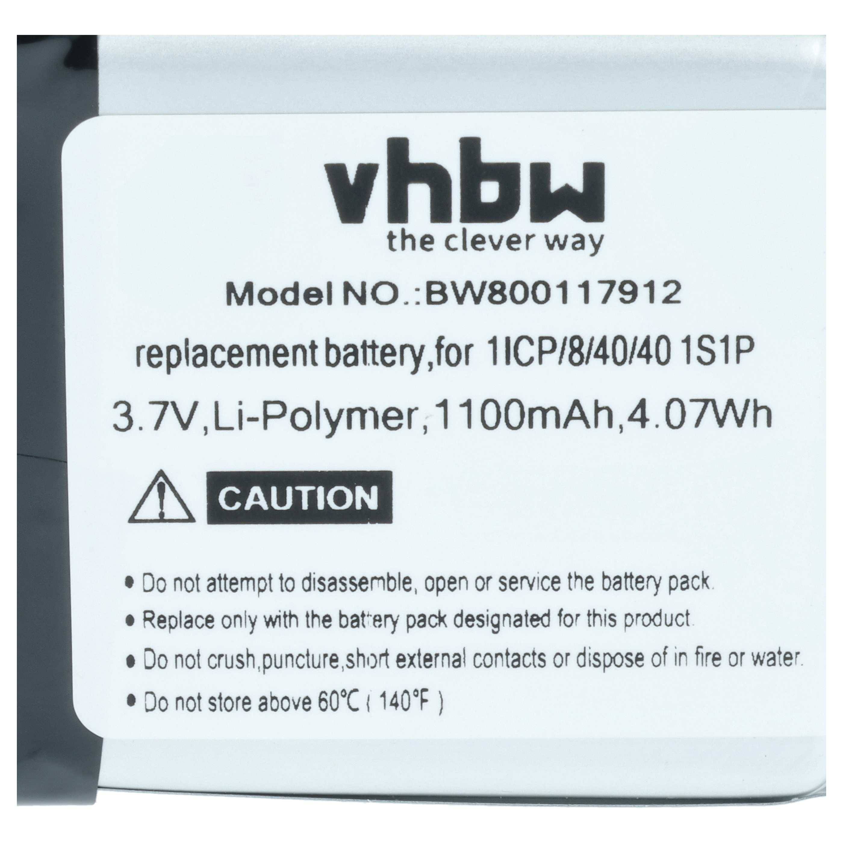 vhbw Akku kompatibel mit Coyote Plus S GPS Navigation Navi (1100mAh, 3,7V, Li-Polymer)