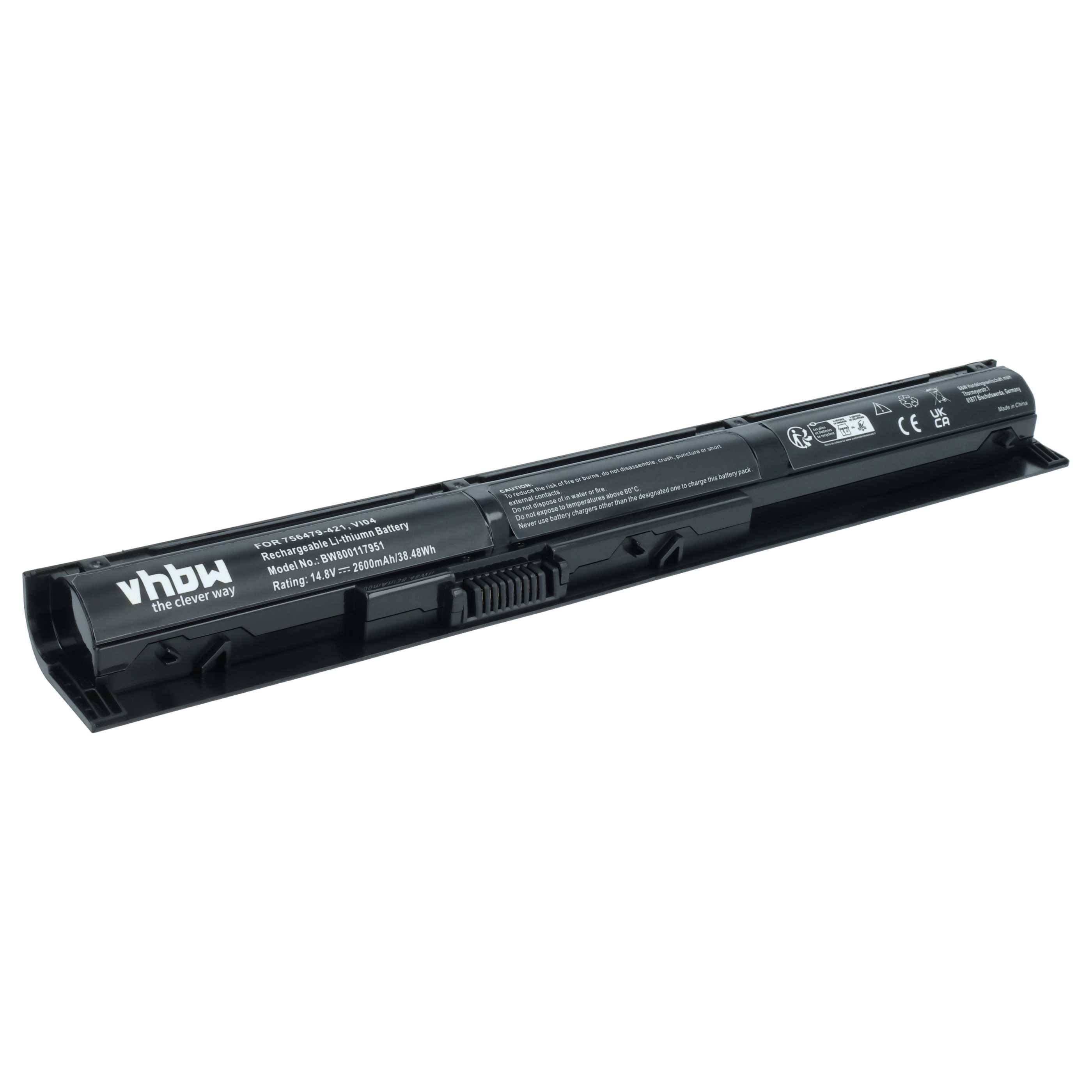 vhbw Akku kompatibel mit HP Pavilion 14-V010TU, 14T-V000, 14-v012tx (J2D06PA), 14-V001TX Notebook (2600 mAh, 14,4 V, Li-Ion)