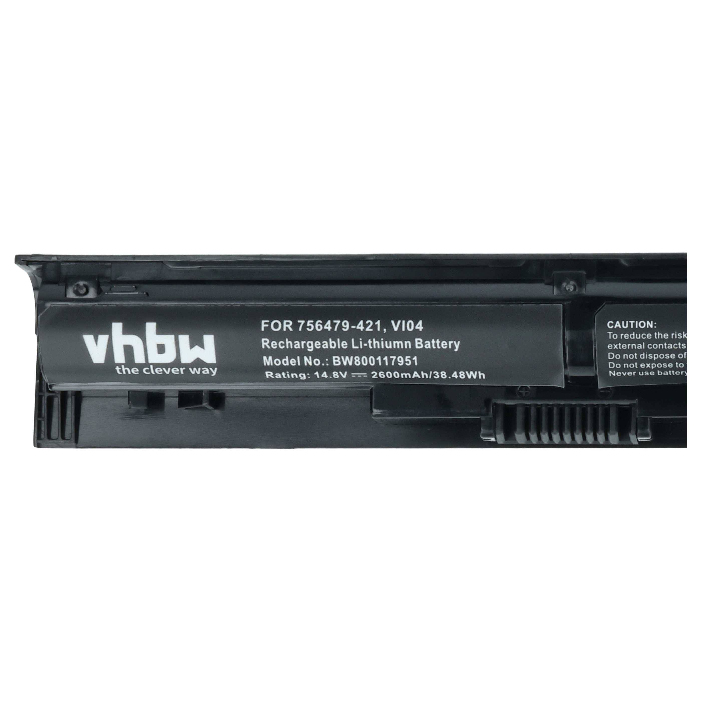 vhbw Akku kompatibel mit HP Pavilion 17-f245ng, 17-f262ng, 17-F288NR, 17-f231ng, 17-f201ng Notebook (2600 mAh, 14,4 V, Li-Ion)