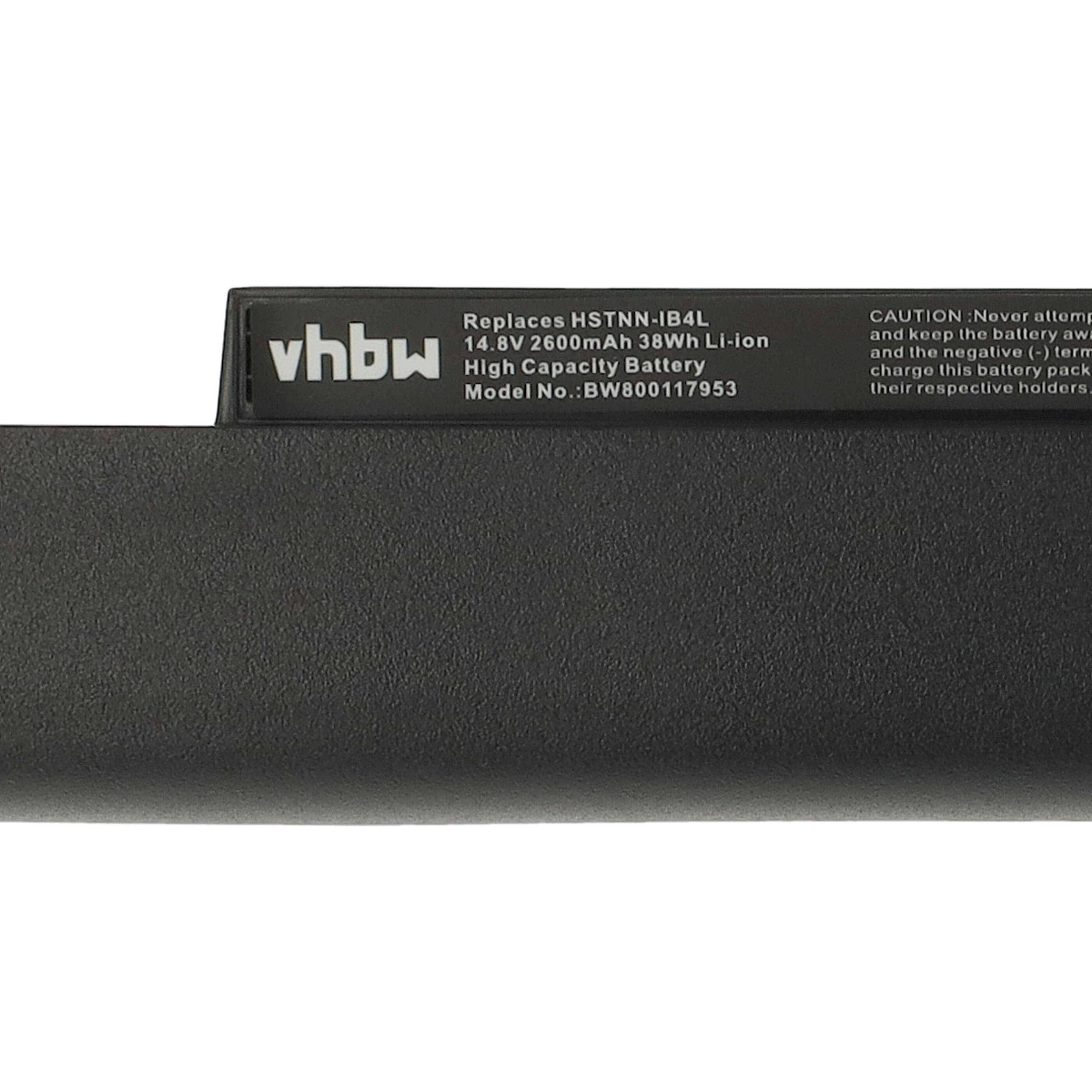 vhbw Akku kompatibel mit HP ProBook 430, 430 G1, 430 G2, 430 G2 F6N65AV, 430 G2 J4Z29PT Notebook (2600 mAh, 14,8 V, Li-Ion)