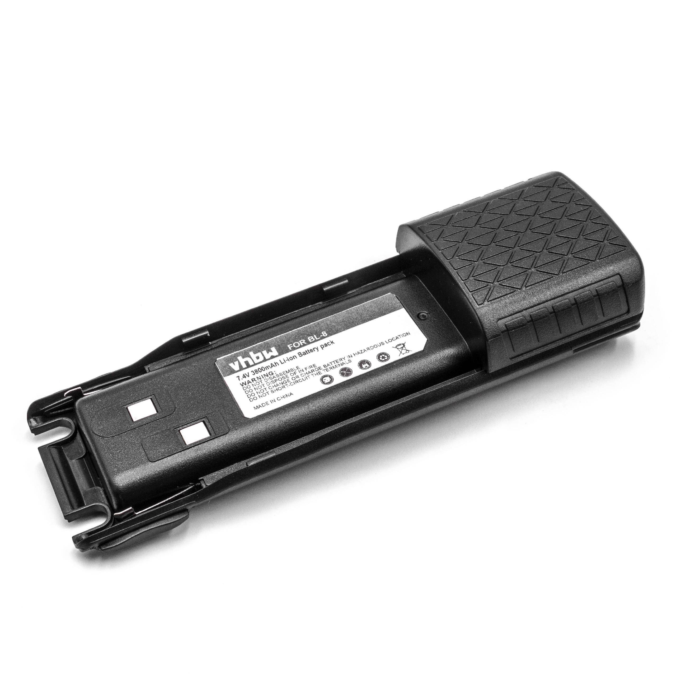 Ein schwarzes Kamerabatterieladegerät mit einer Batterie darin, das die Marke 