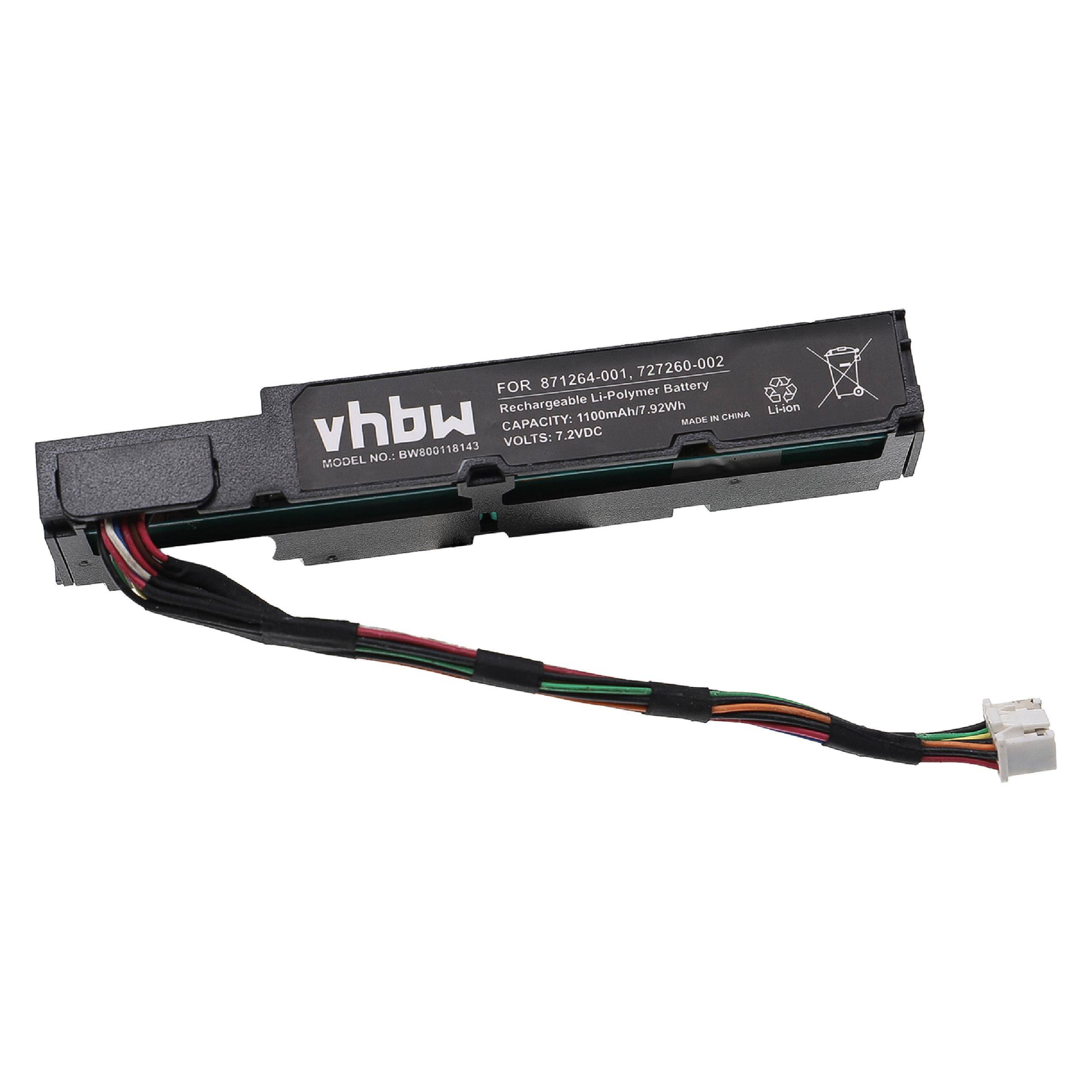 vhbw Akku kompatibel mit HP Smart Array P408i-a SR Controller, P408i-p SR Controller Raid-Controller (1100mAh, 3,7V, Li-Ion)