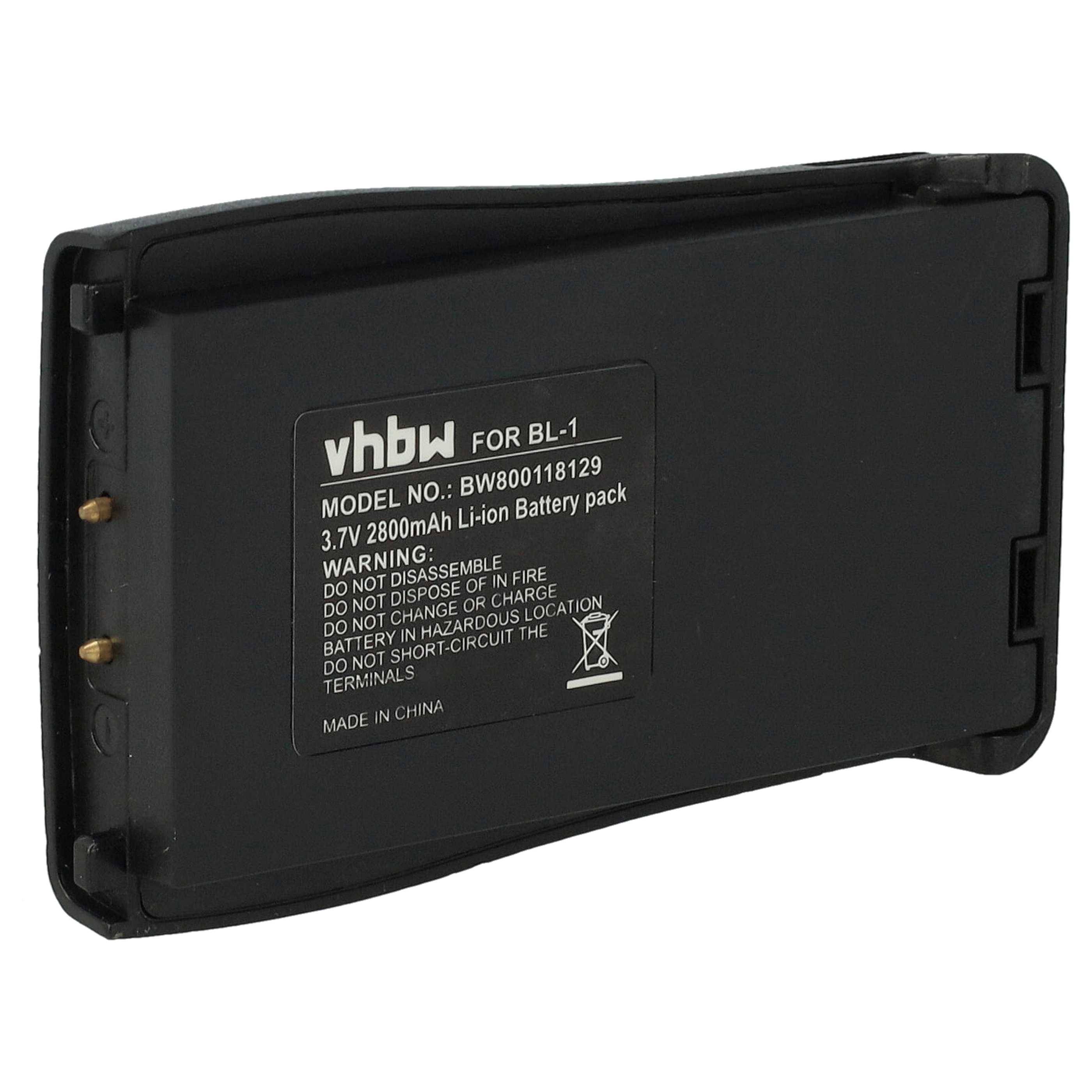 Entfernbarer schwarzer Lithium-Ionen-Akku mit der Bezeichnung „vhbw for BL-1