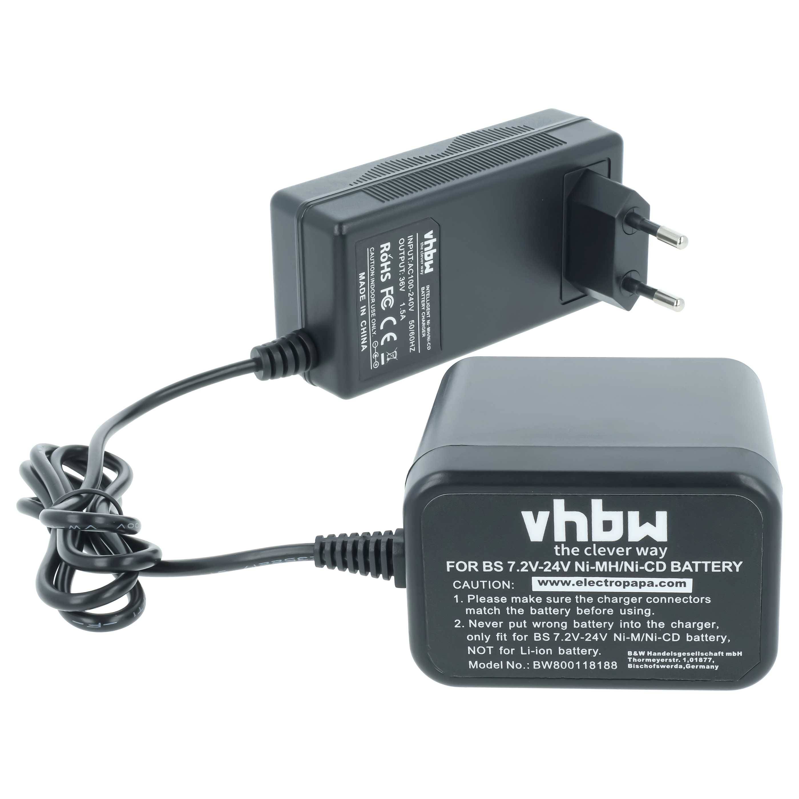 vhbw Ladegerät kompatibel mit Bosch GSR 14.4 VE-2 (old model only), GSR 18 V, GSR 14.4 VE, GSR 14.4V-2B Werkzeug Akkus, 36V
