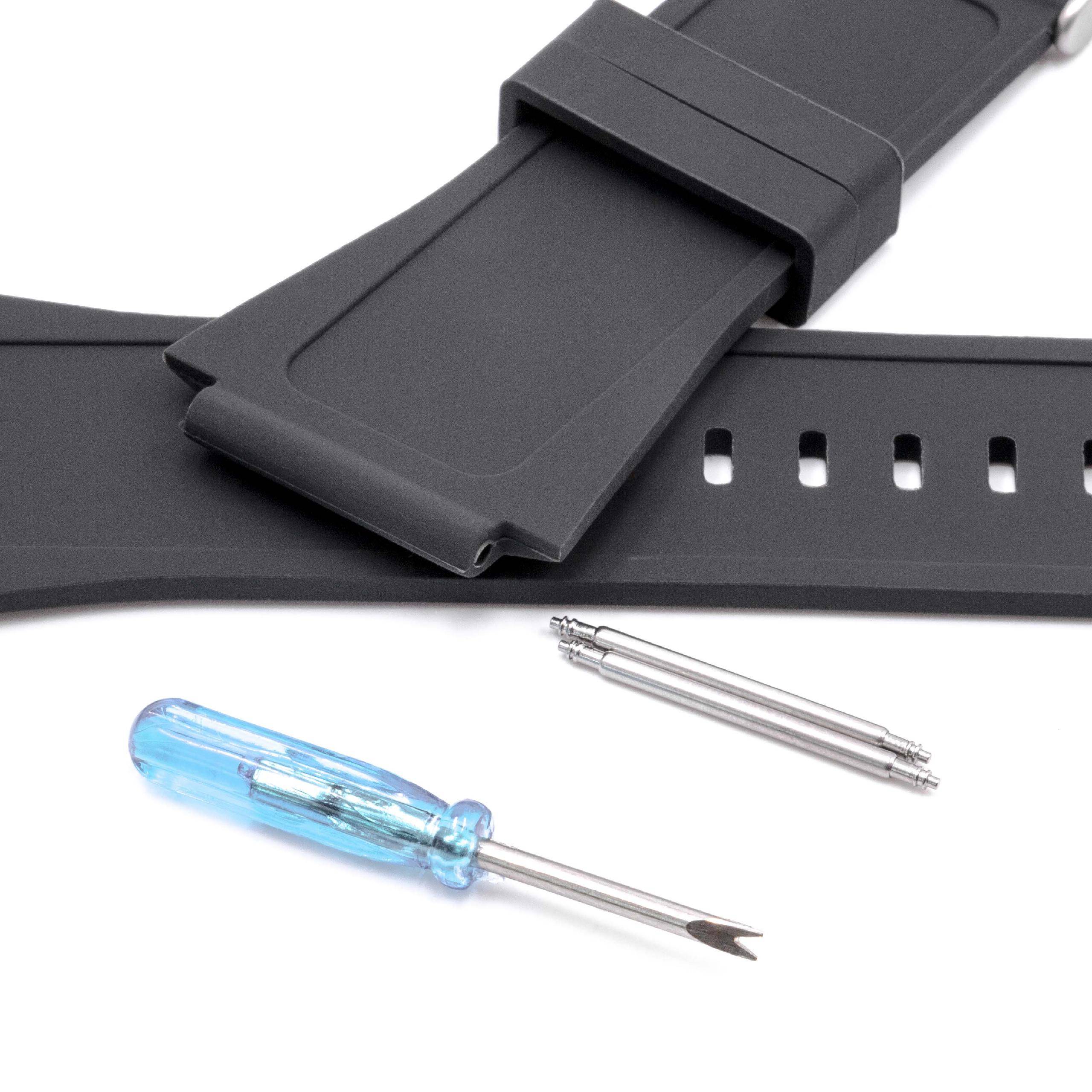 vhbw TPE Ersatz Armband kompatibel mit Sony SmartWatch 2 SW2 Fitnessuhr, Smartwatch - 12.8cm + 8.9 cm schwarz