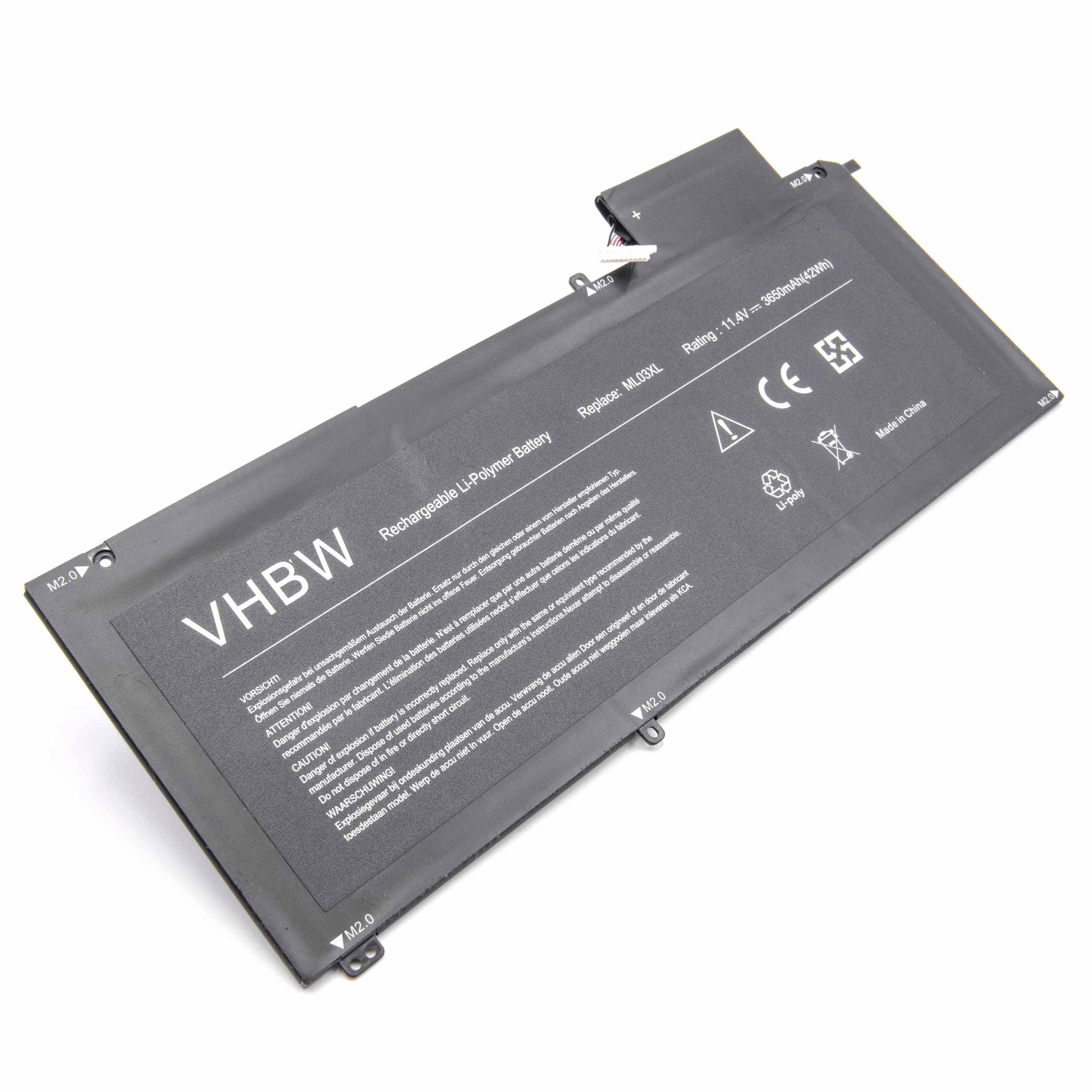 vhbw Akku kompatibel mit HP Spectre x2 Detachable PC, x2 Detachable Convertible Notebook (3650 mAh, 11,4 V, Li-Polymer)