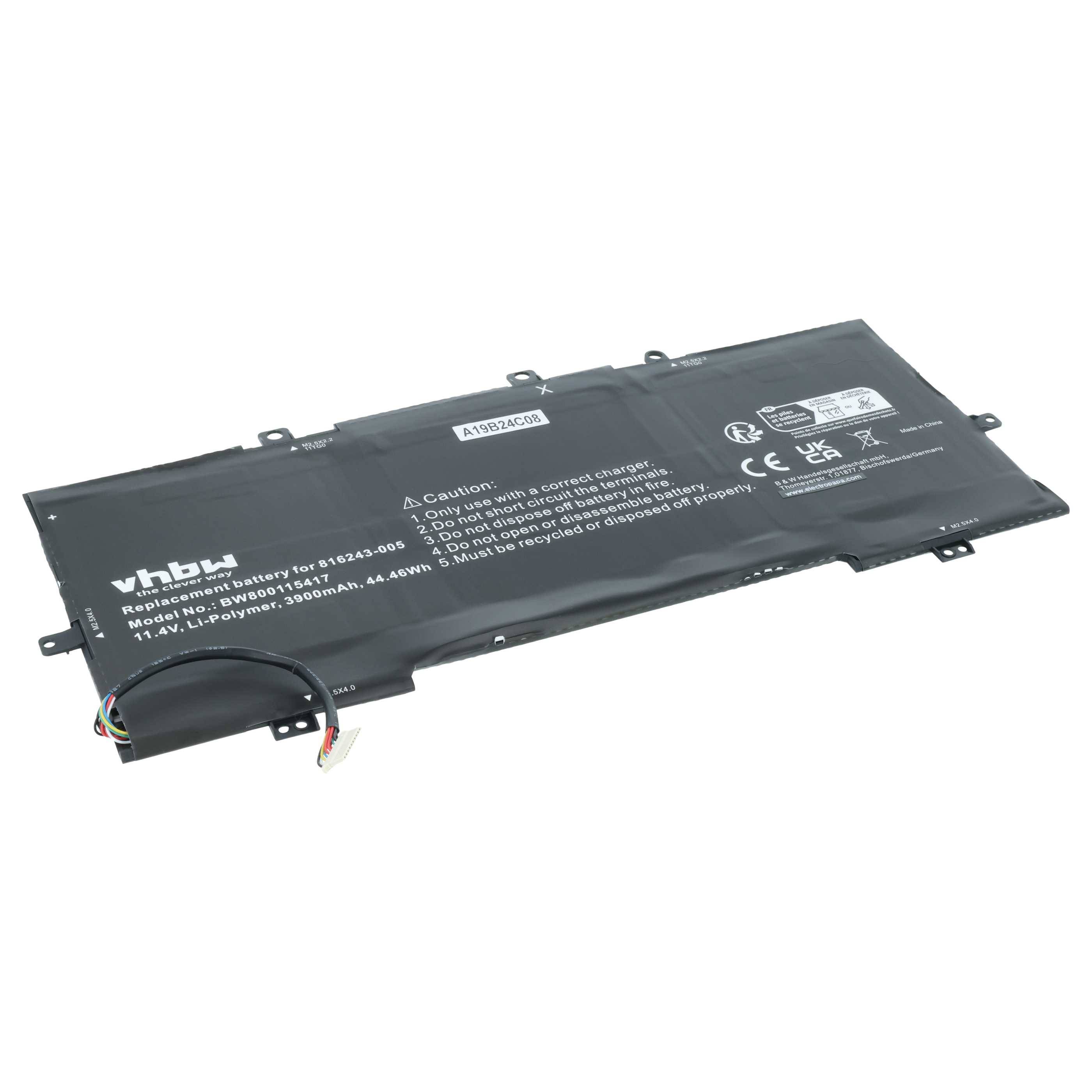 vhbw Akku kompatibel mit HP Envy 13-D000NV, 13-D000UR, 13-D000NX, 13-D000 SERIES, 13-D000TU Notebook (3900 mAh, 11,4 V, Li-Polymer)