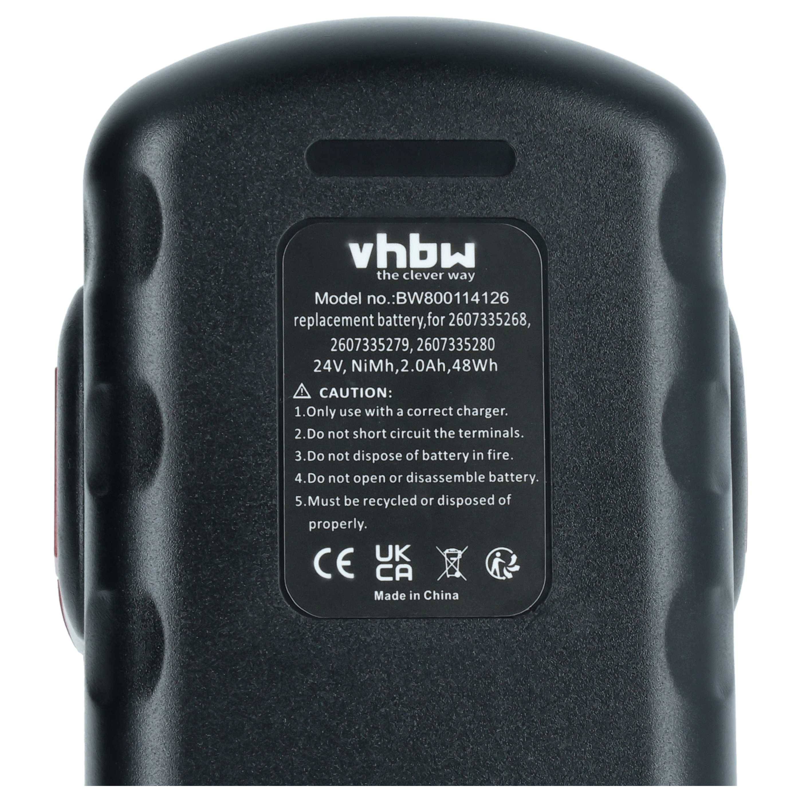 vhbw 1x Akku Ersatz für Bosch BAT030, B-8230, 2607335645, 2607335637, 2607335562, 2607335561 für Werkzeug (2000 mAh, NiMH, 24 V)