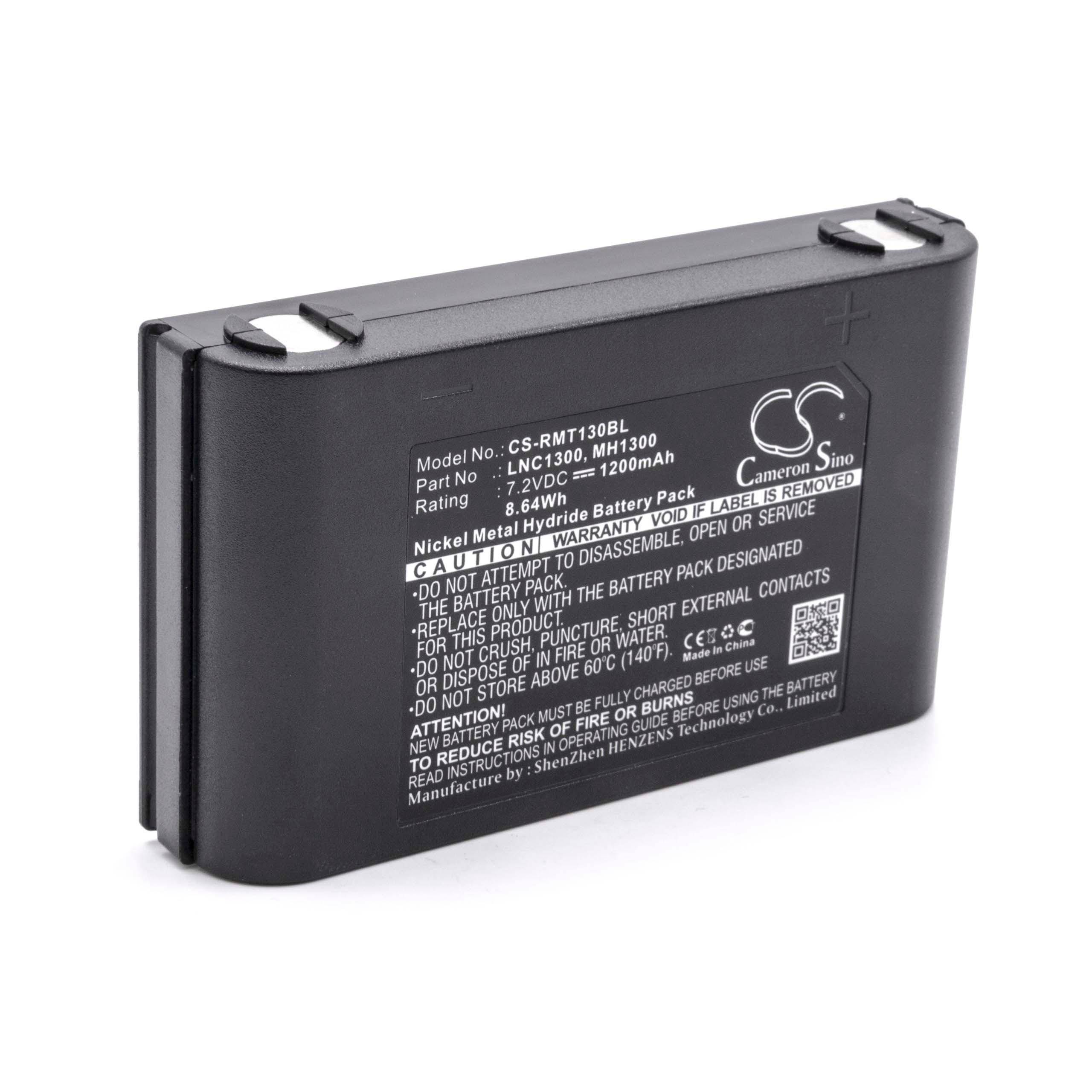 vhbw Akku Ersatz für Ravioli LNC1300, MH1300, NC1300 für Fernbedienung Remote Control (1200 mAh, 7,2 V, NiMH)